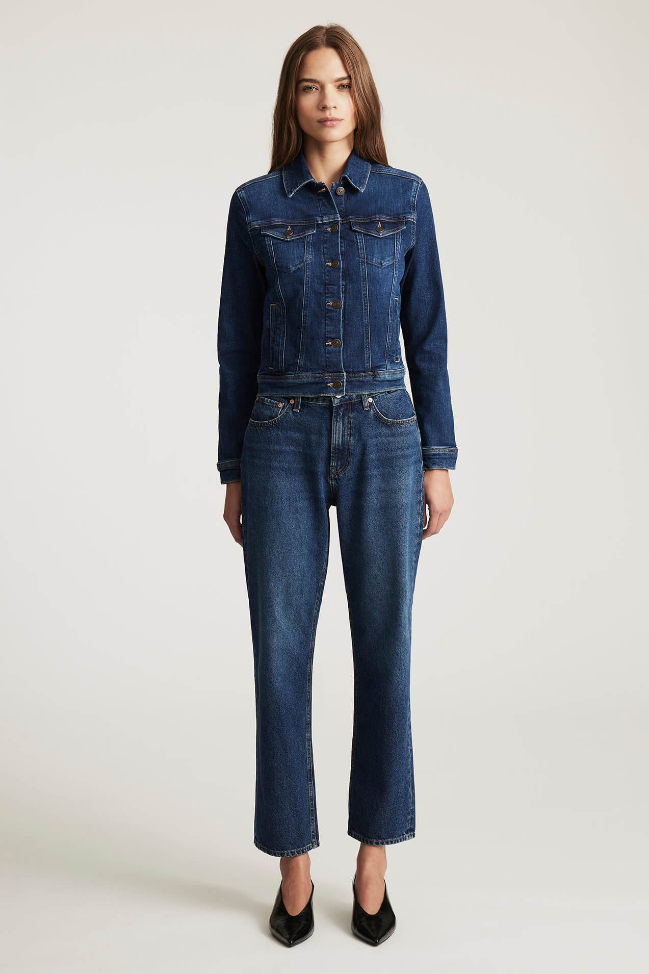 Mavi Cecilia Denim Jacket in dark brushed flex blue
