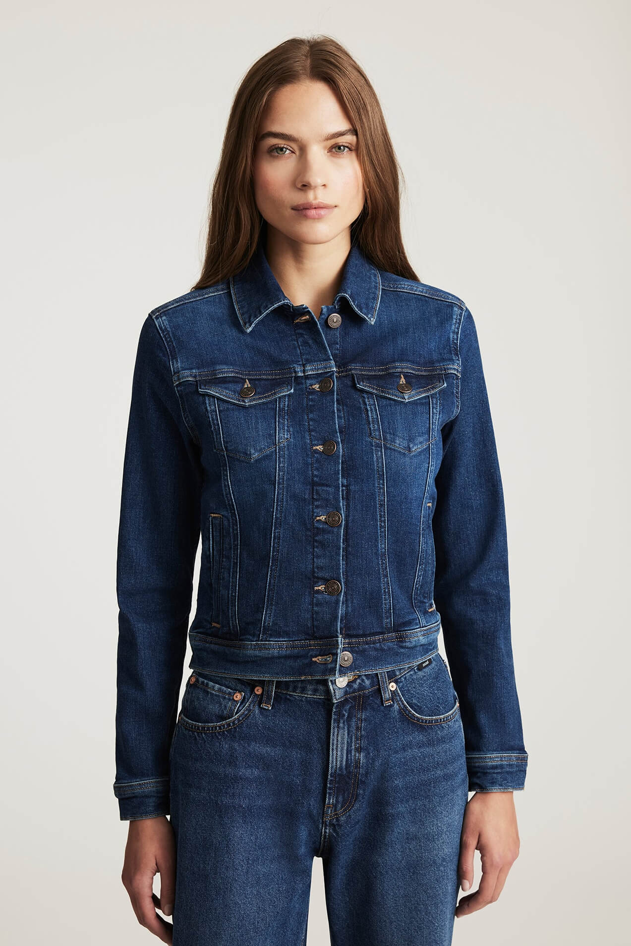Mavi Cecilia Denim Jacket in dark brushed flex blue