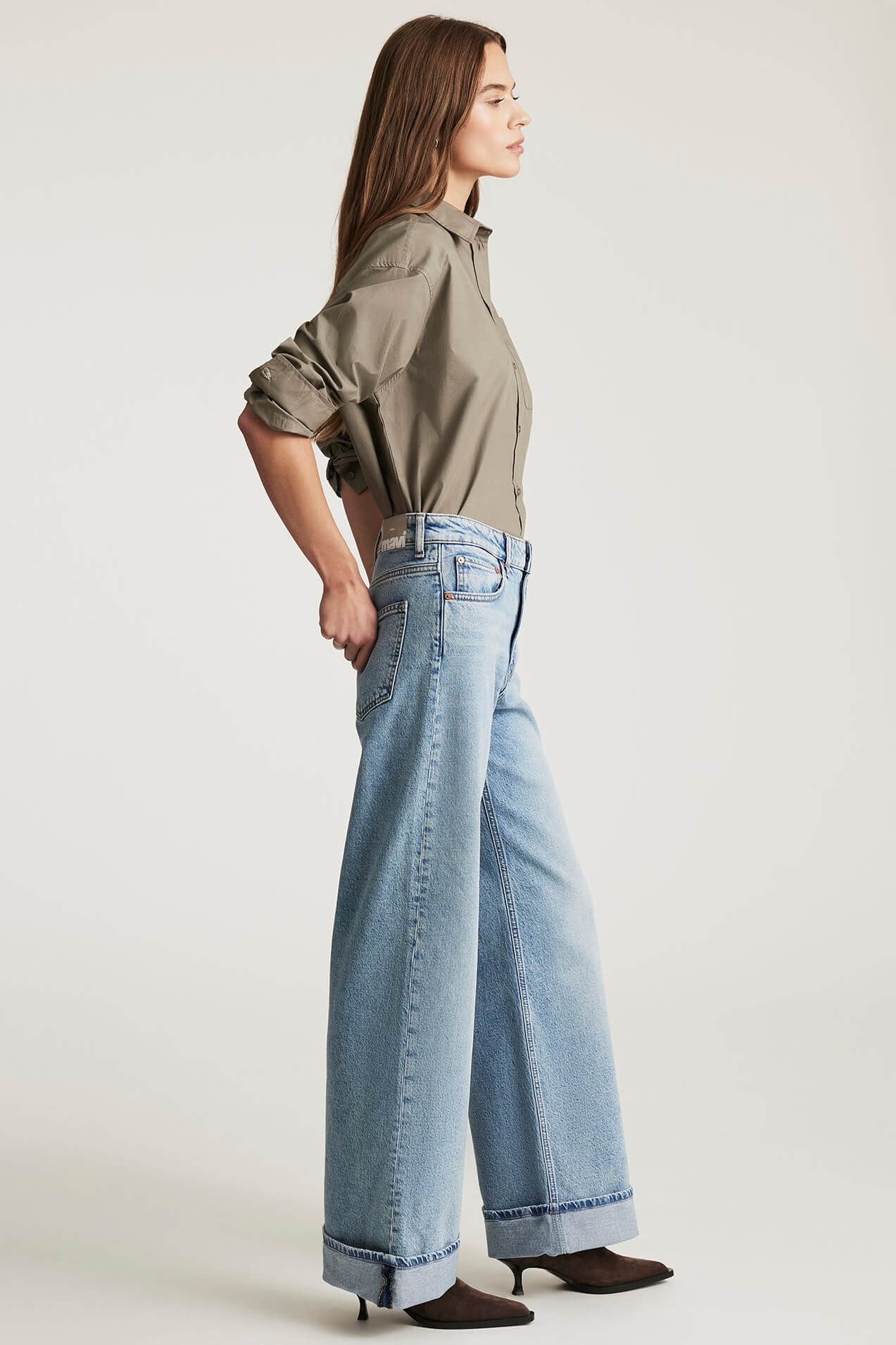 Mavi Florida Wide Legs in light brushed classic blue