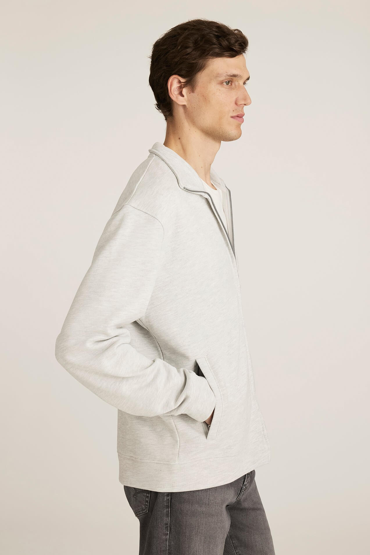 Mavi Full Zip Sweatshirt in kar melange