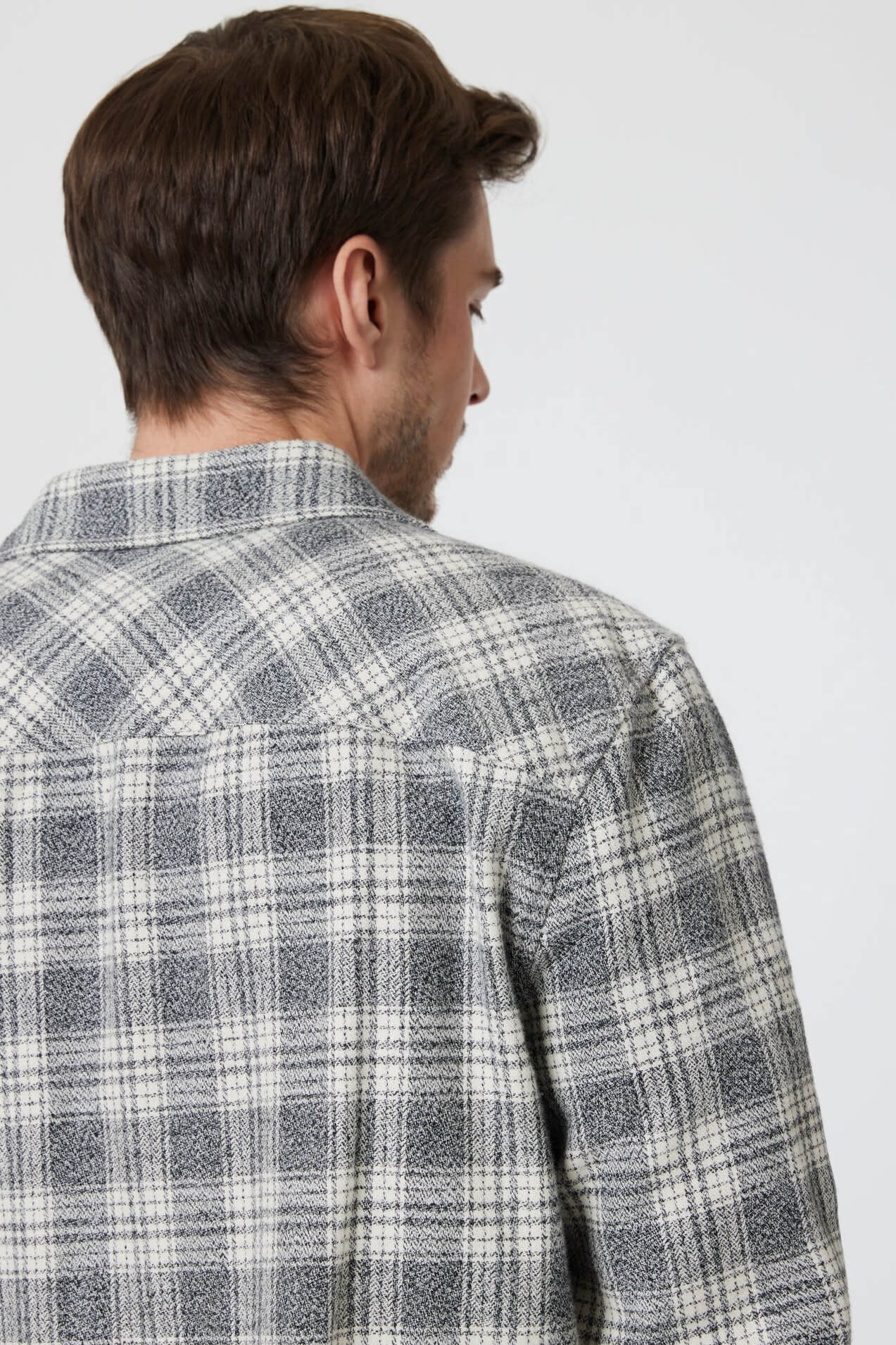 Mavi Jeans double pocket check shirt in grey marl