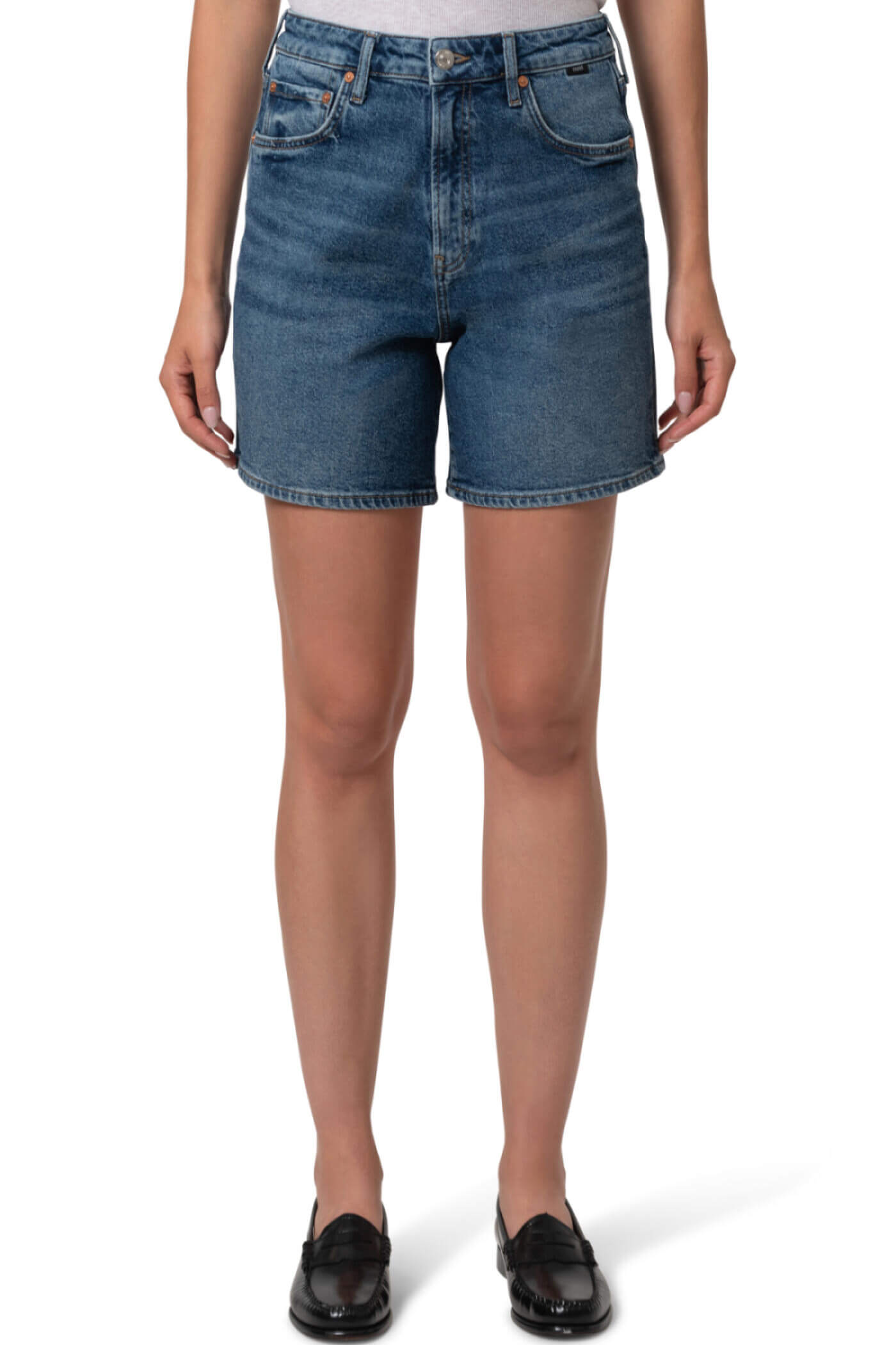 Mavi Jeans Heidi long shorts in dark 90s wash