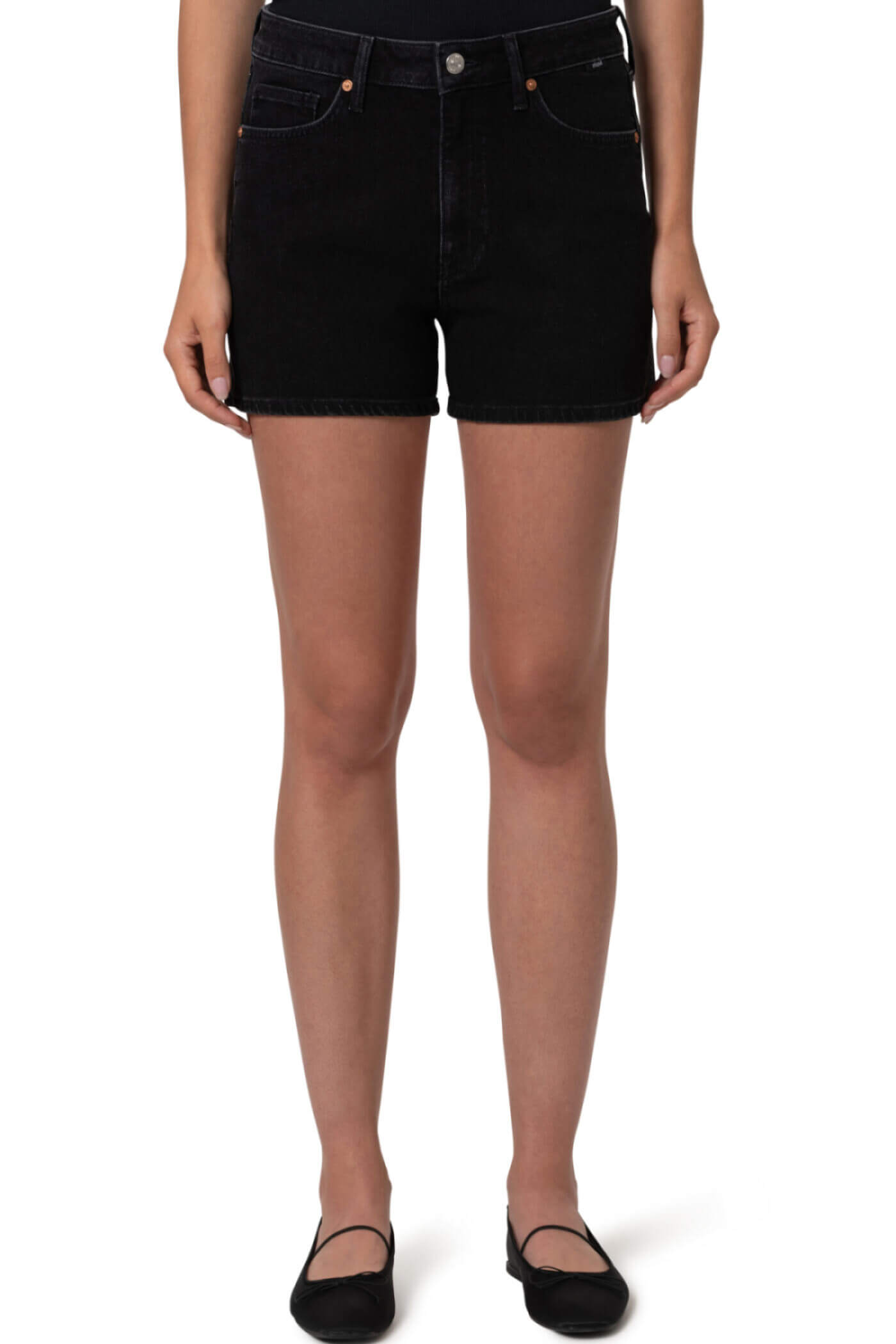 Mavi Jeans High rise shorts in deep smoke
