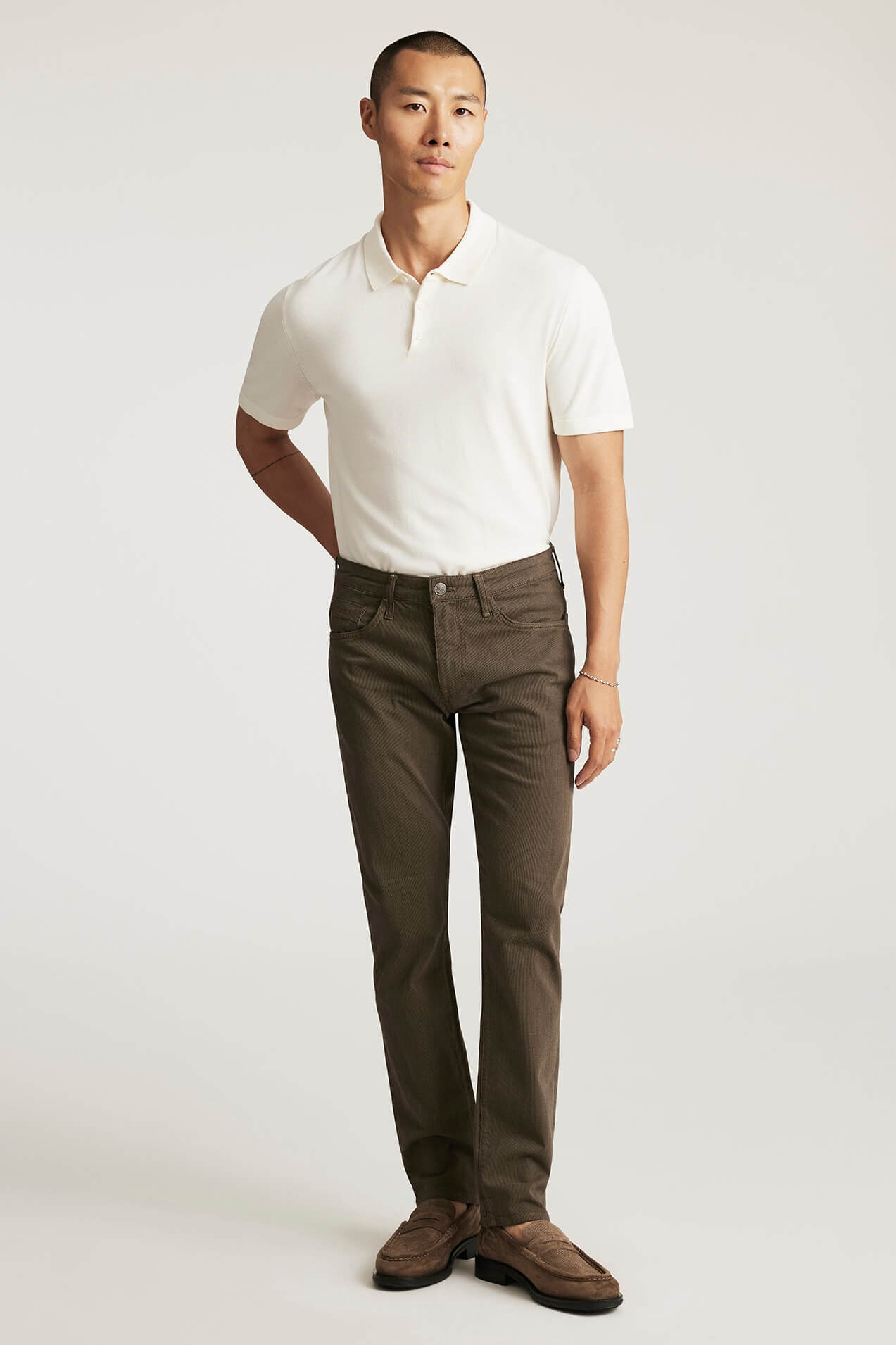 Mavi Jeans Jake Slim Leg in khaki stripe