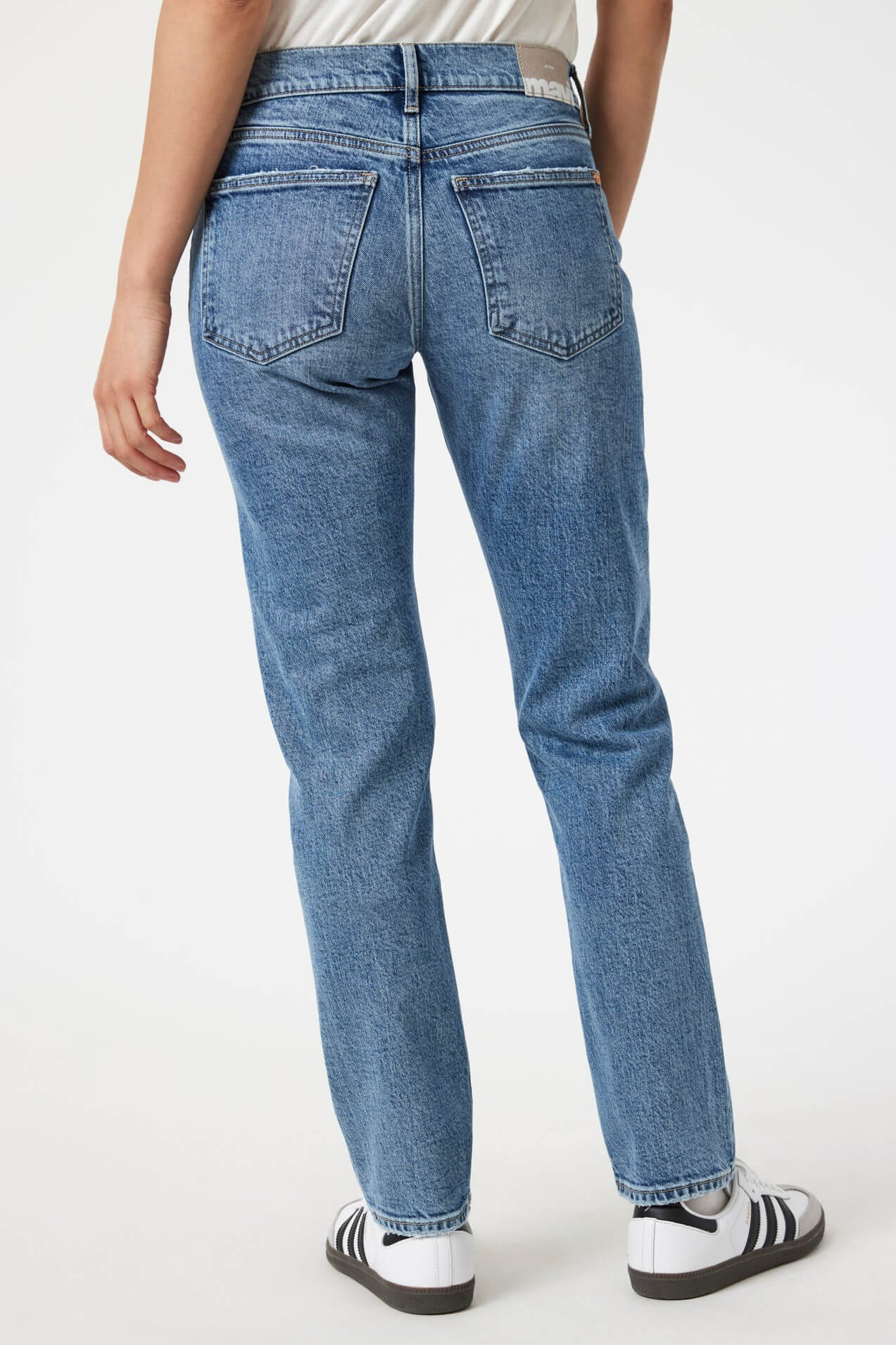 Mavi Jeans mirella low rise straight leg jeans in mid brushed blue