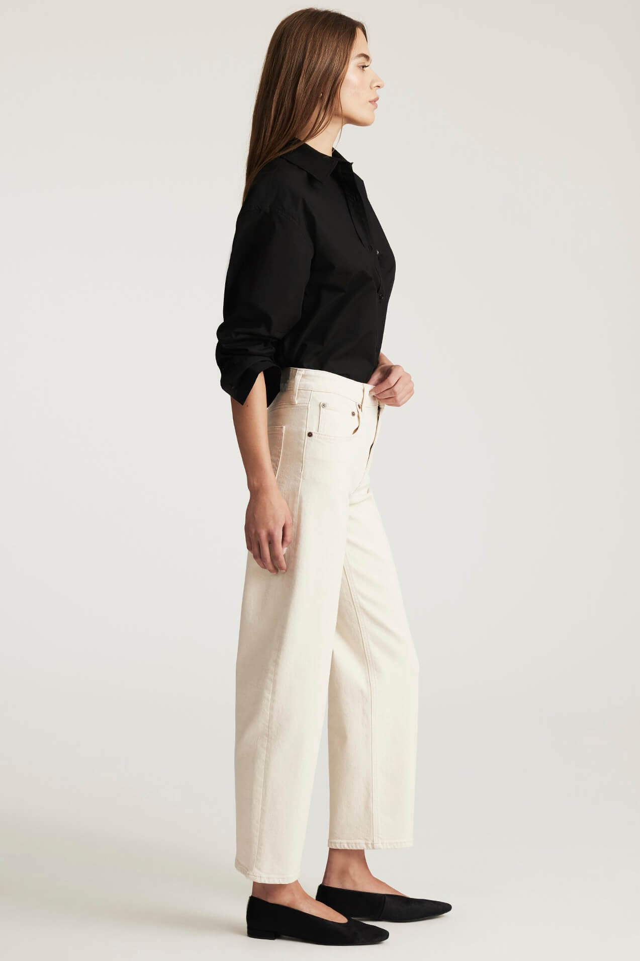 Mavi Nica Barrel jeans in beige classic