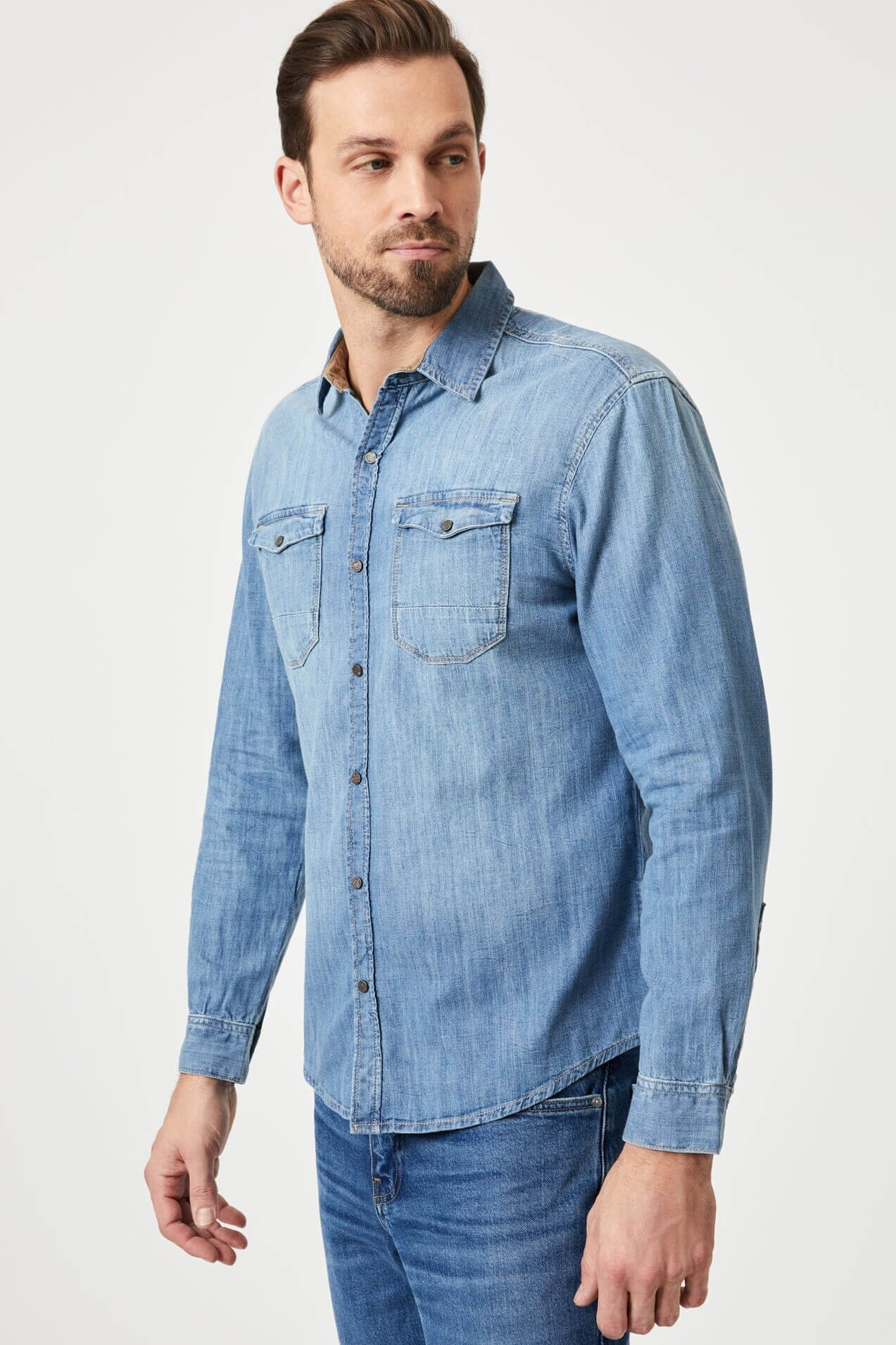 Mavi Jeans Rio Denim Shirt in Lt camo vintage
