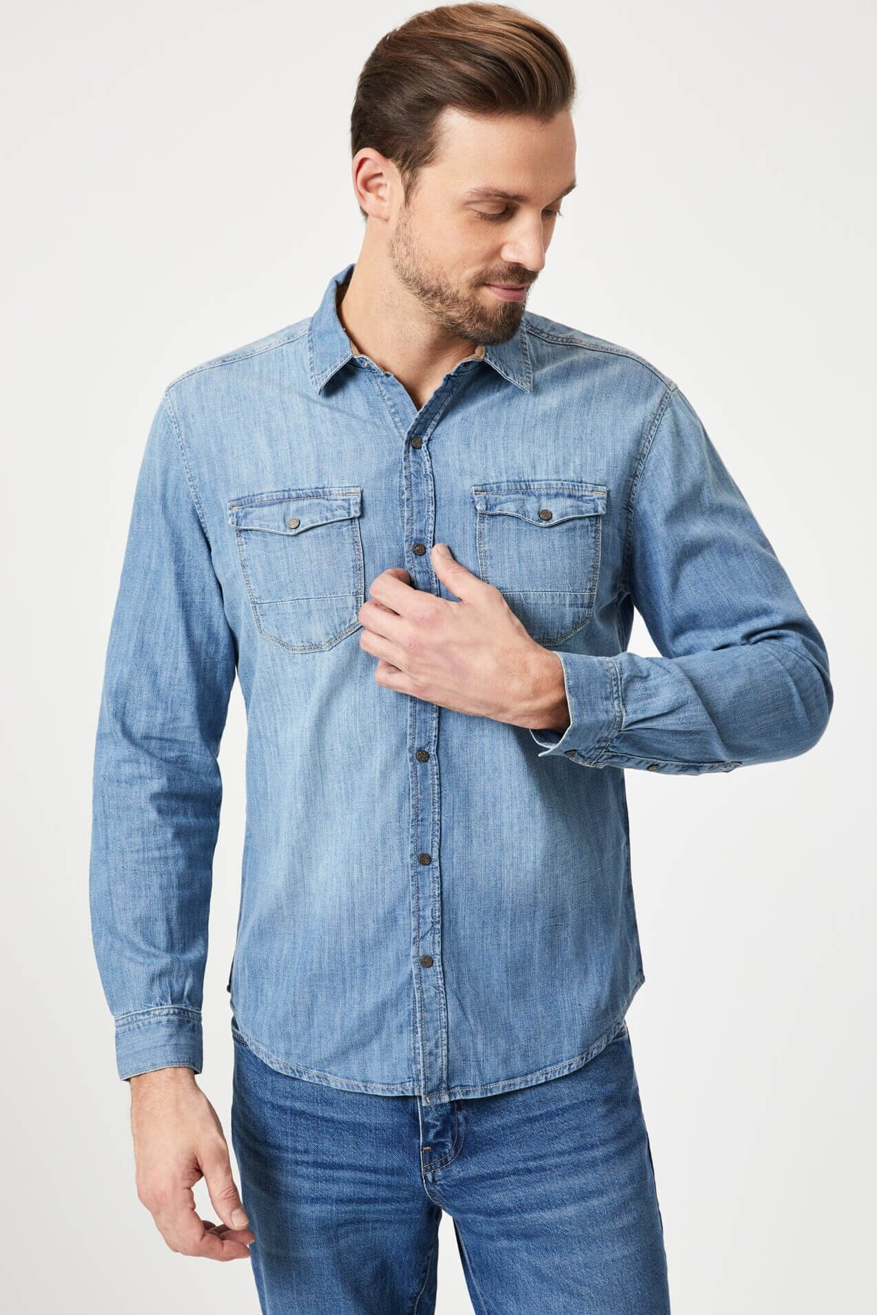 Mavi Jeans Rio Denim Shirt in Lt camo vintage