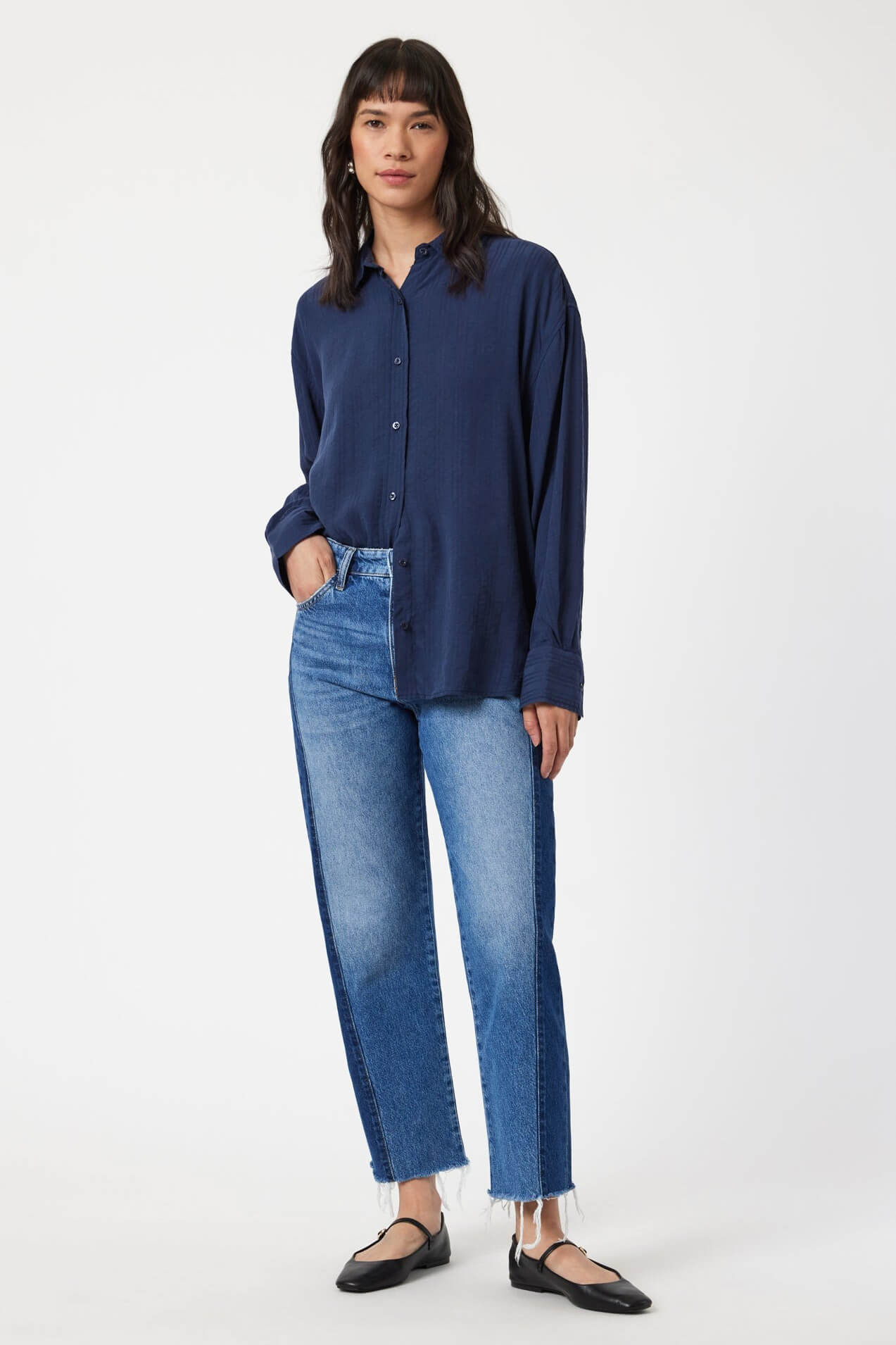 Mavi jeans Savannah straight leg in mix blue blocking