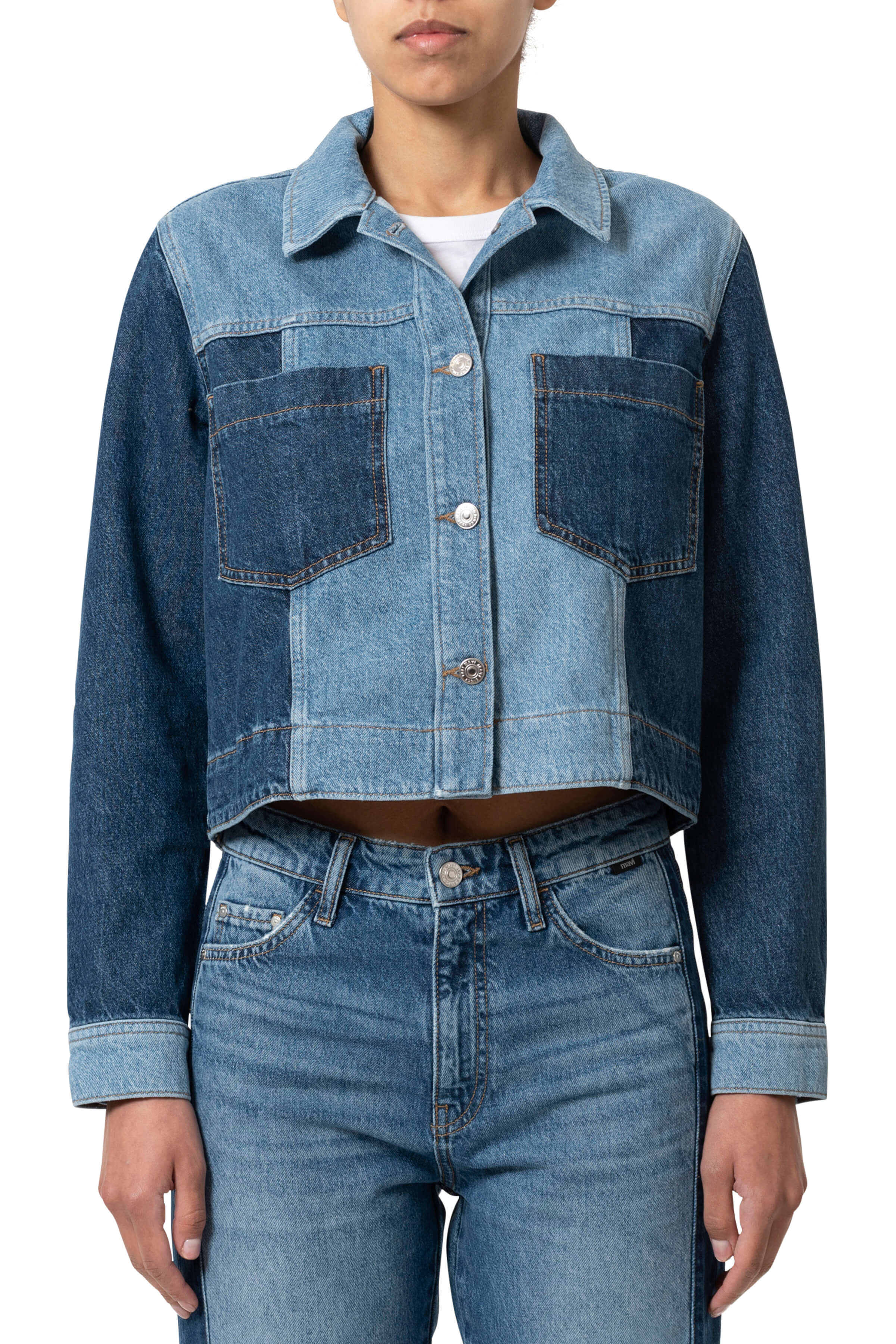 Mavi Tanya jean jacket in mix blue blocking