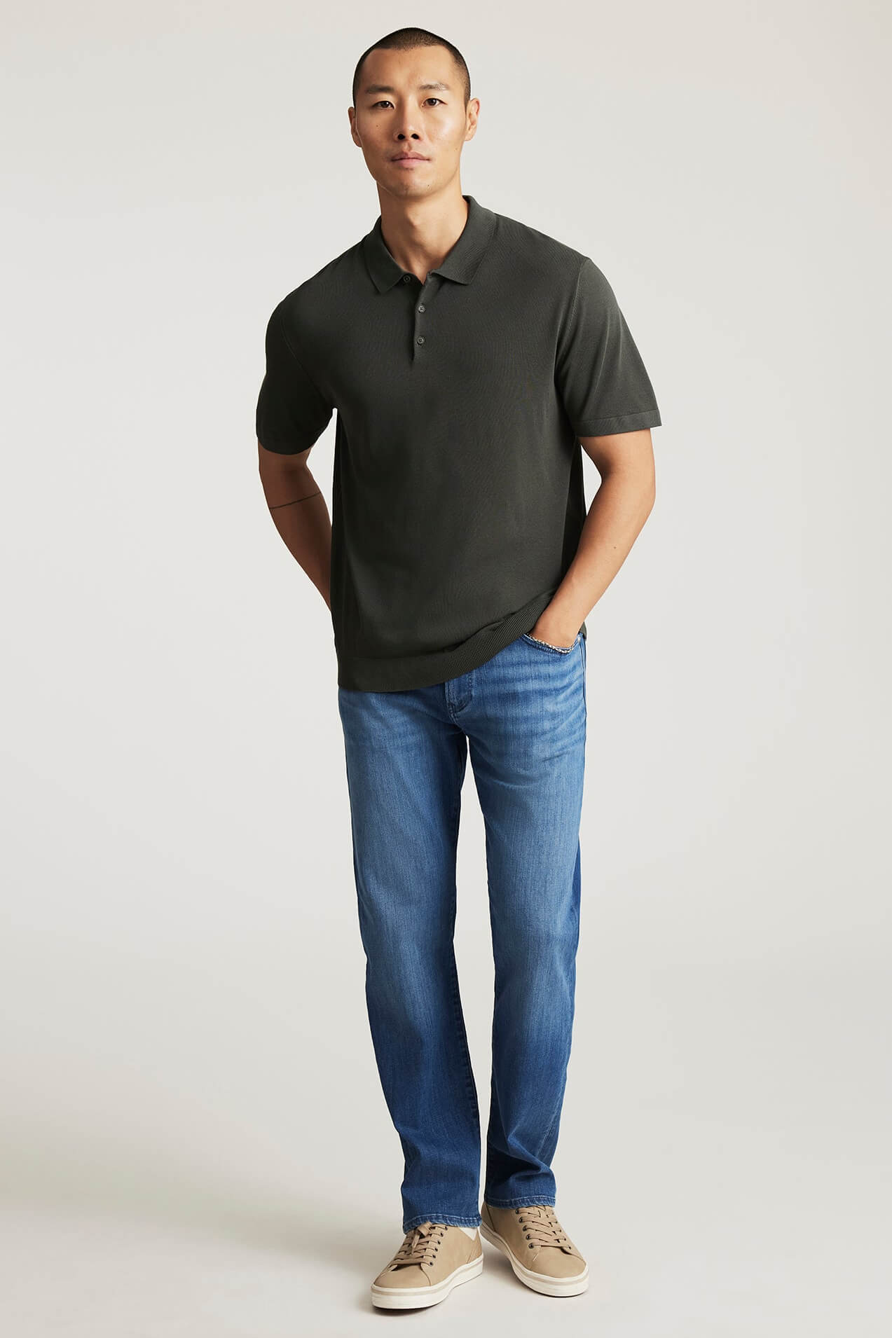 Mavi Jeans Zach Straight leg in mid brushed feather blue