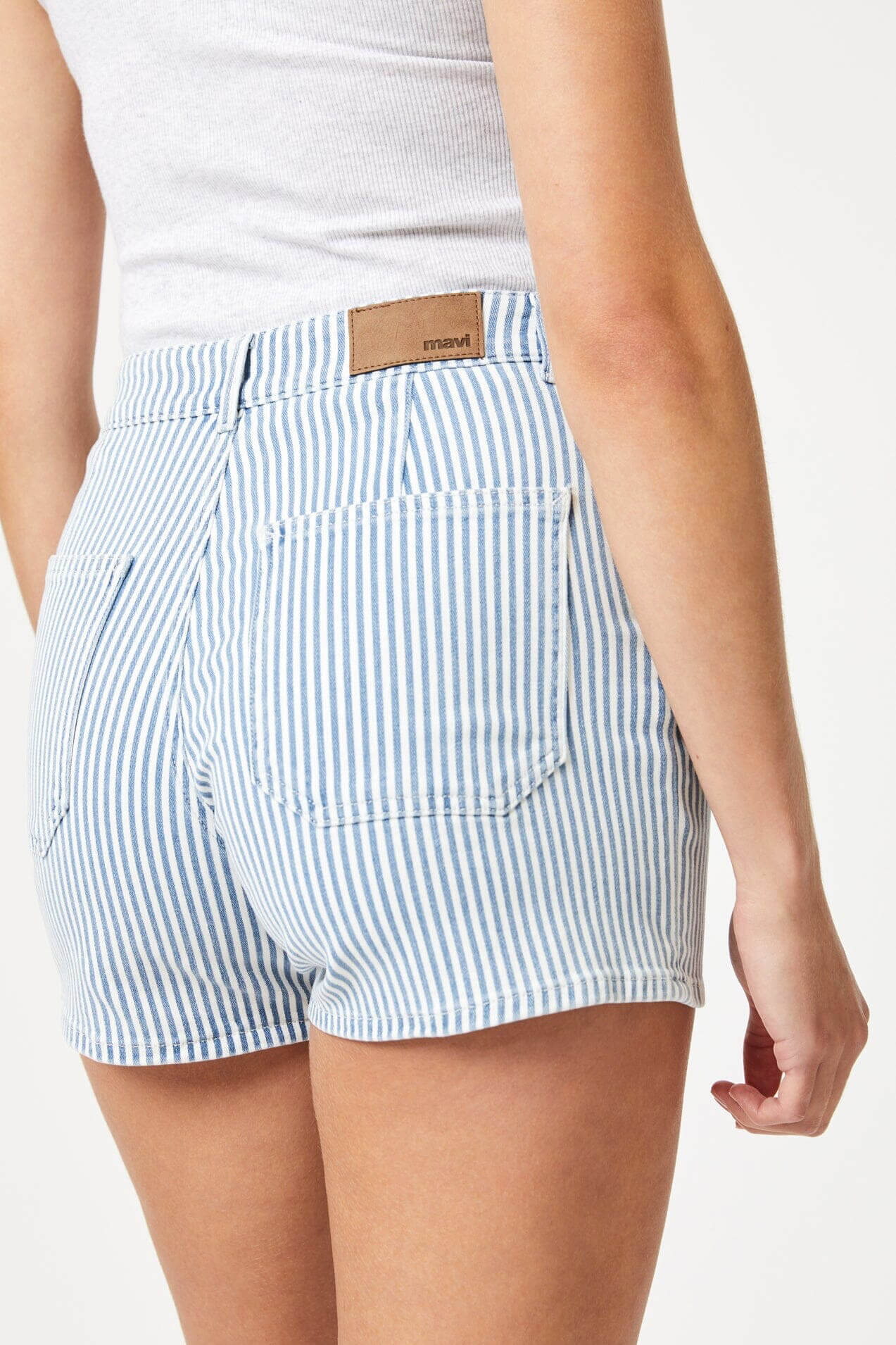 Mavi Jeans Kylie high rise utility short in stripe denim