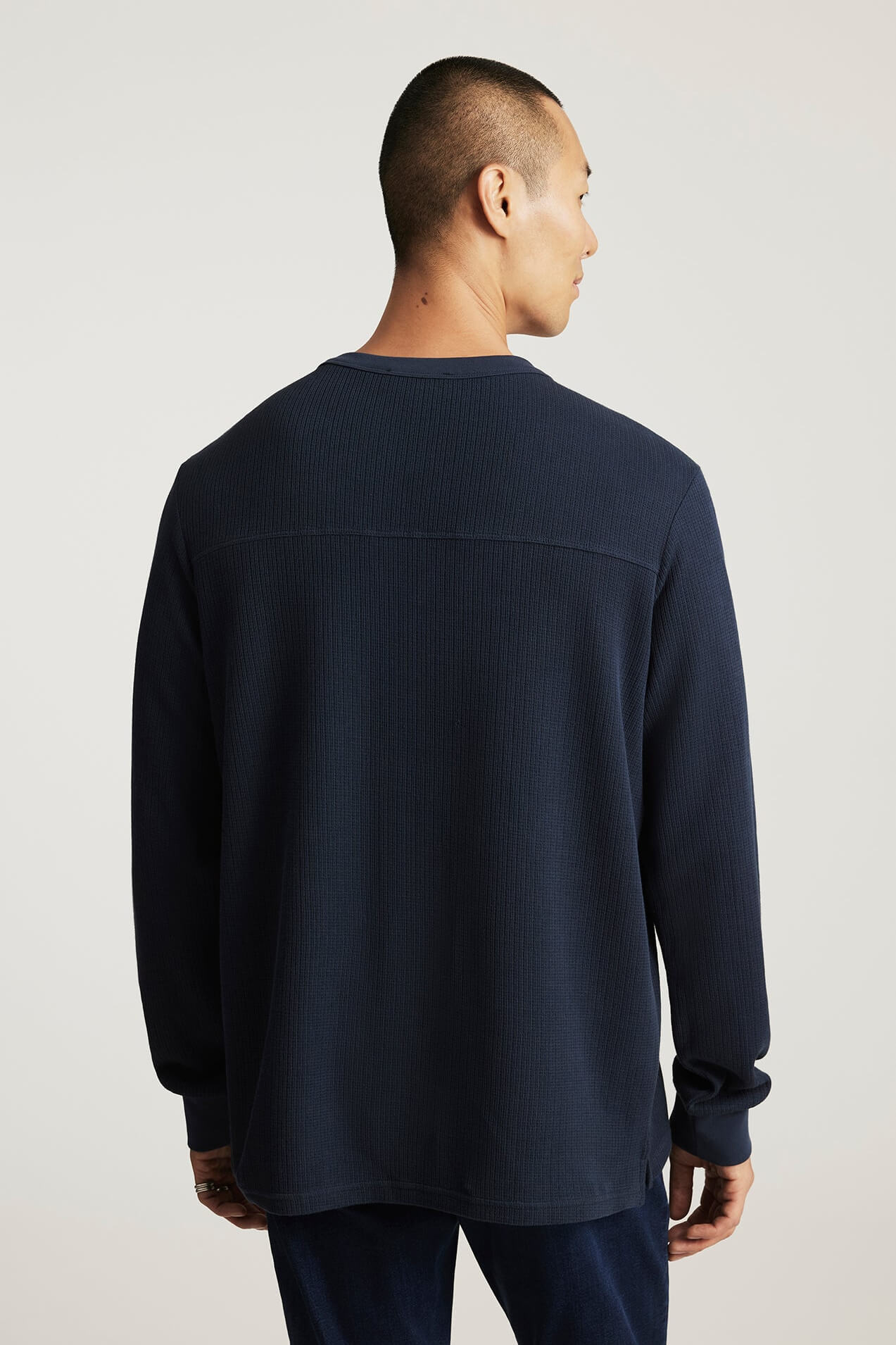 Mavi Long Sleeve Henley in eclipse