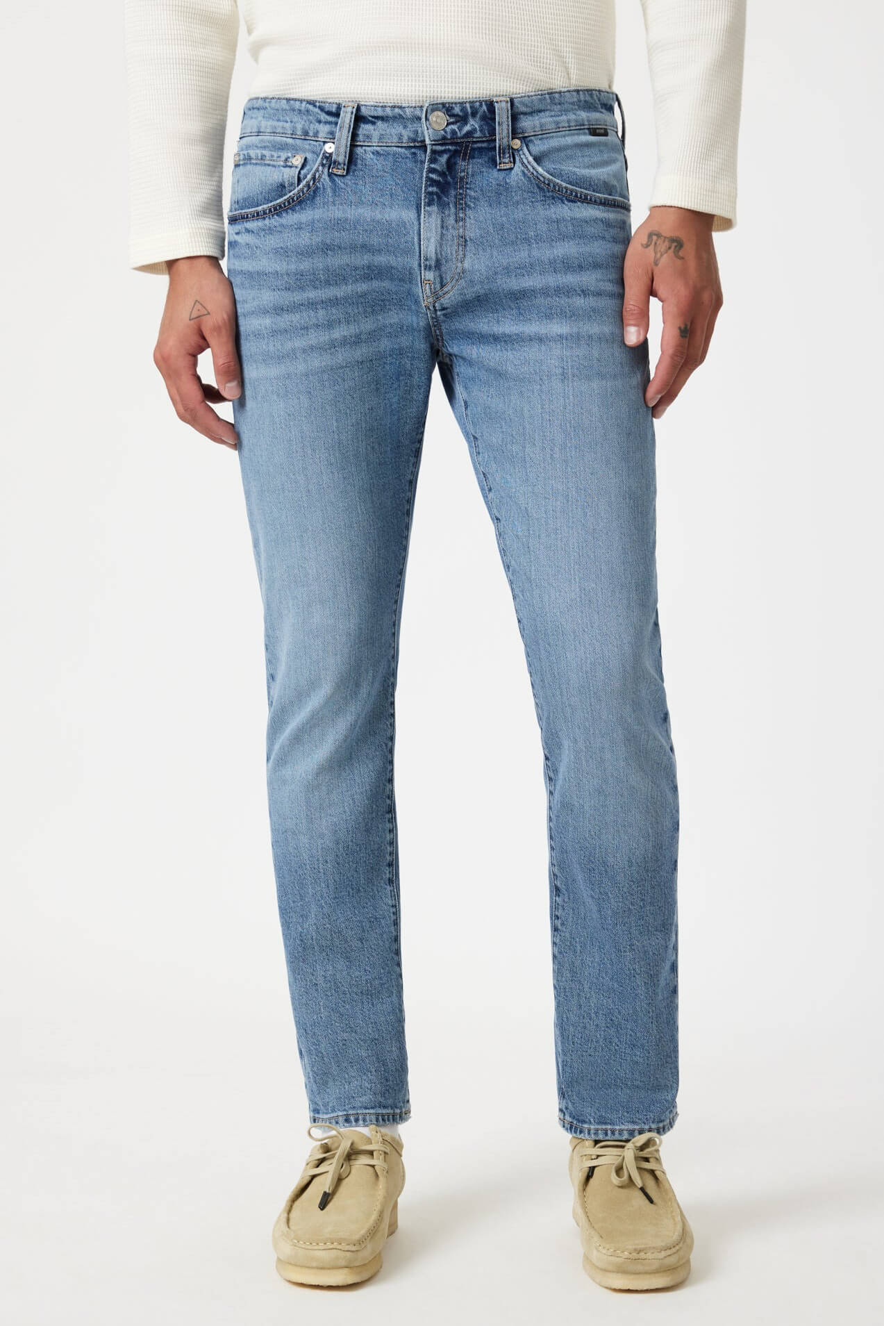 Mavi Jeans Marcus slim straight leg jeans in light brushed classic blue