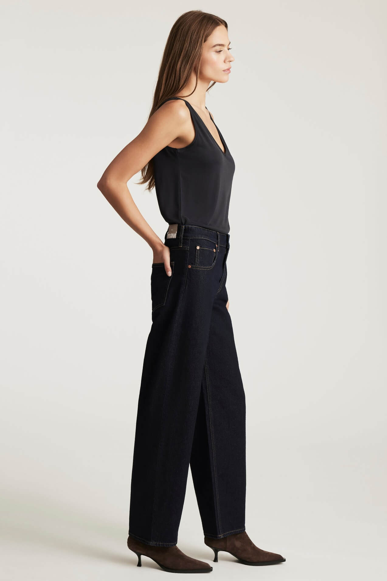 Mavi Nica Barrel jeans in rinse classic blue