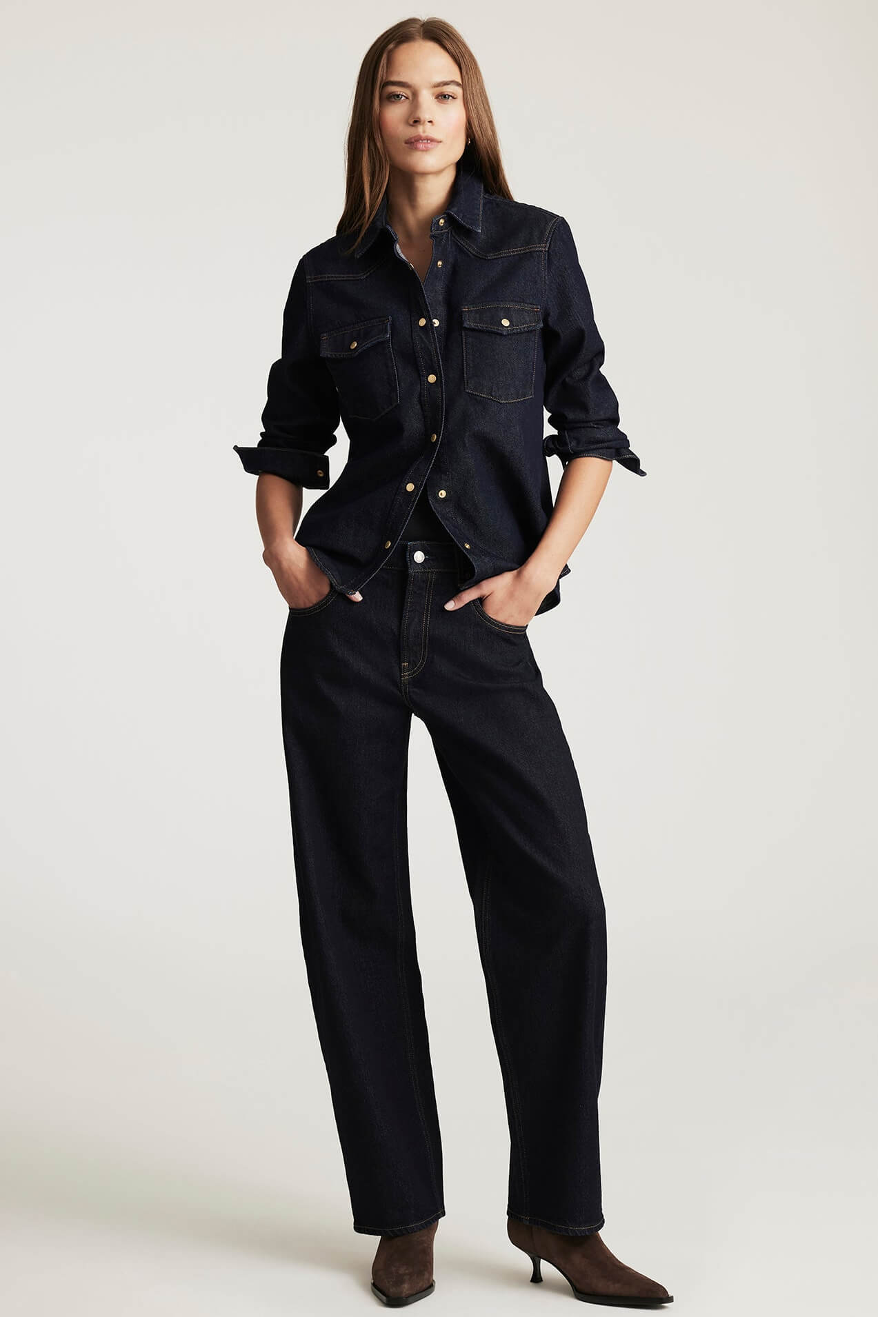 Mavi Nica Barrel jeans in rinse classic blue