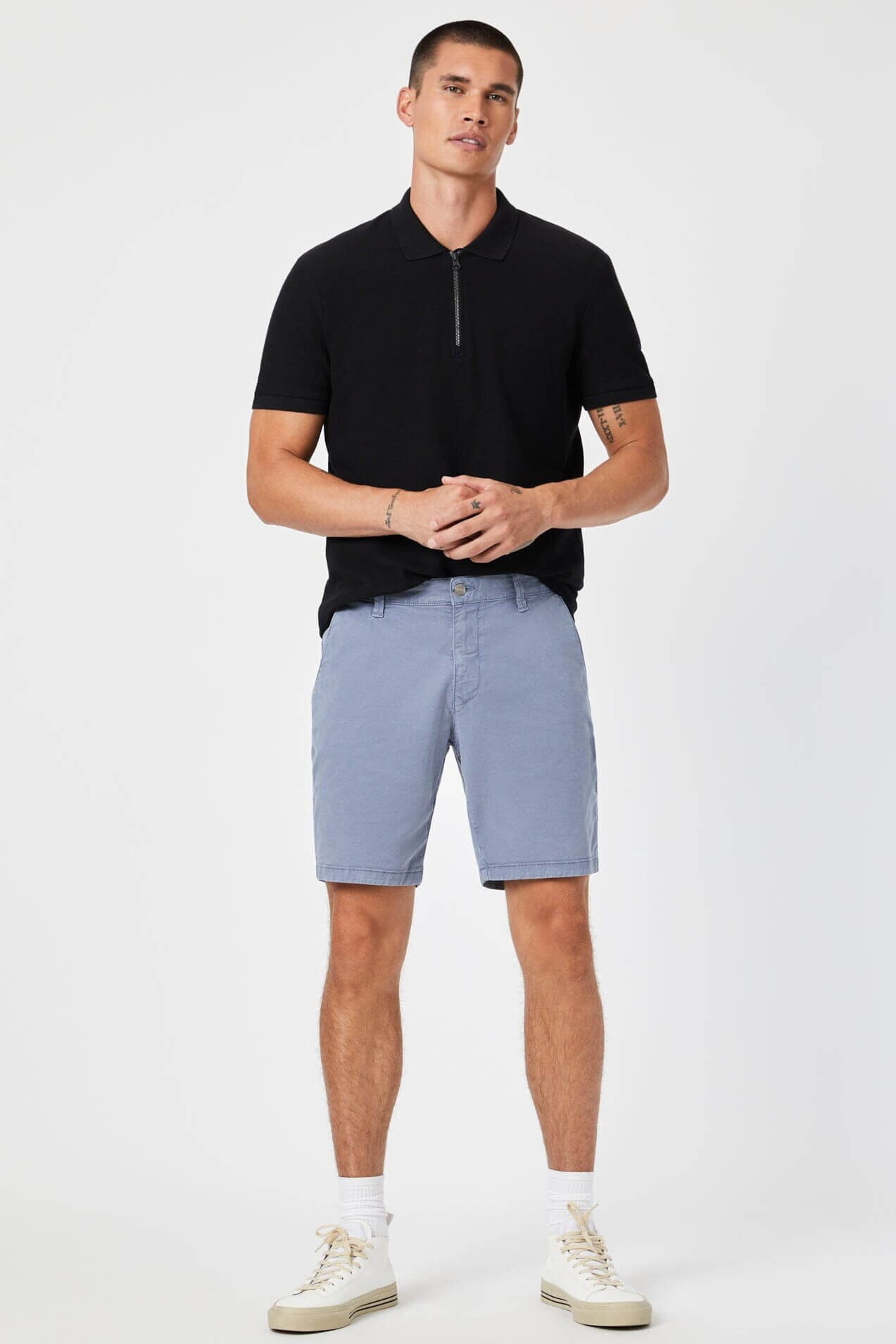 Mavi Jeans Noah 9" inseam shorts in flint stone luxe twill
