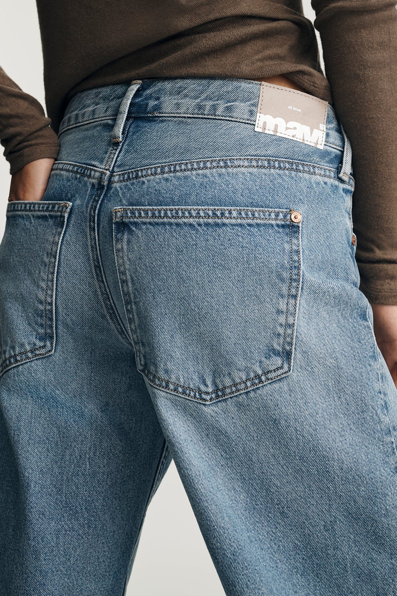Mavi Sandy Wide Leg Jeans in mid used classic blue