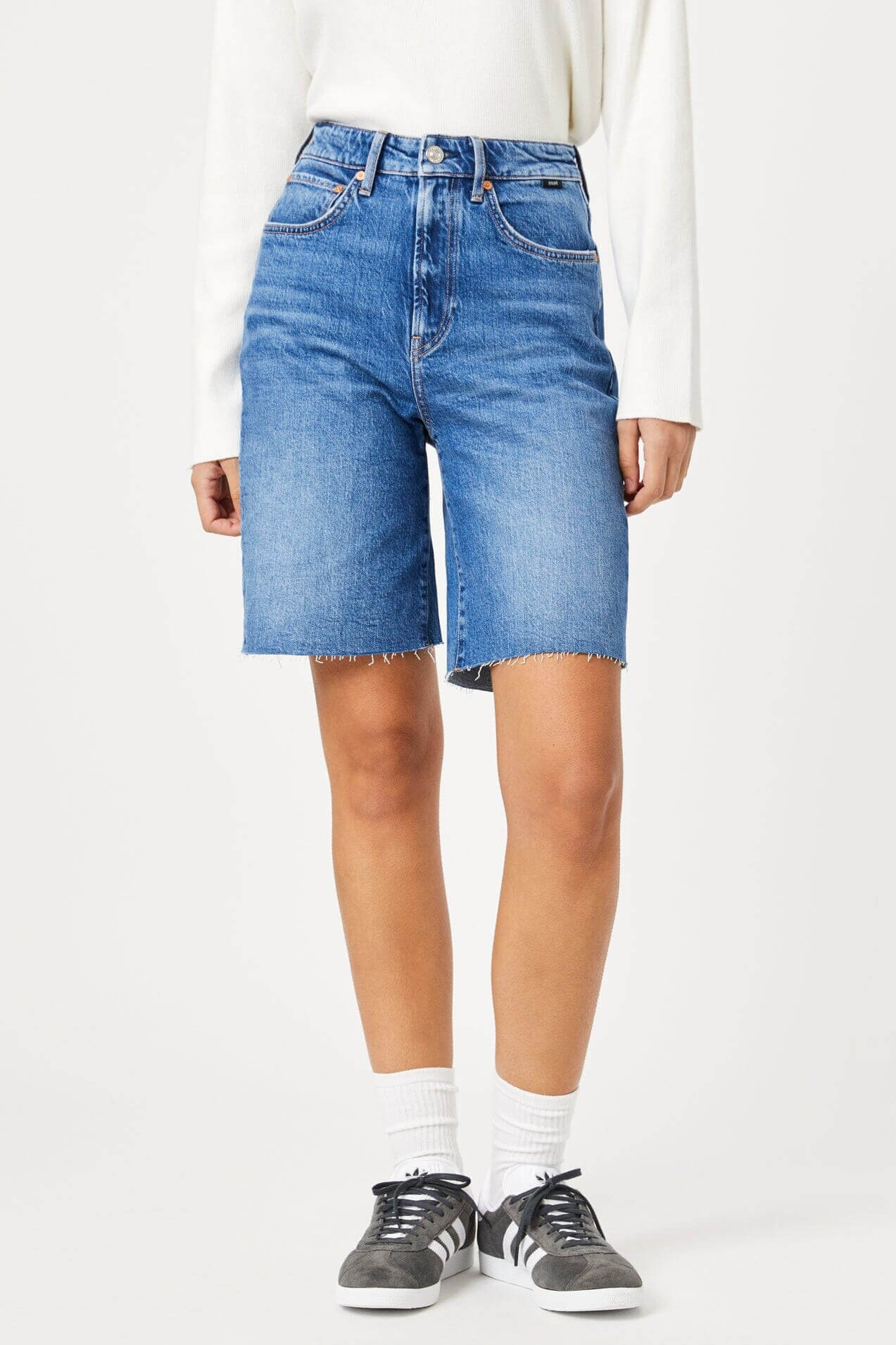 Mavi Jeans Selina bermuda shorts in mid brushed recycled blue