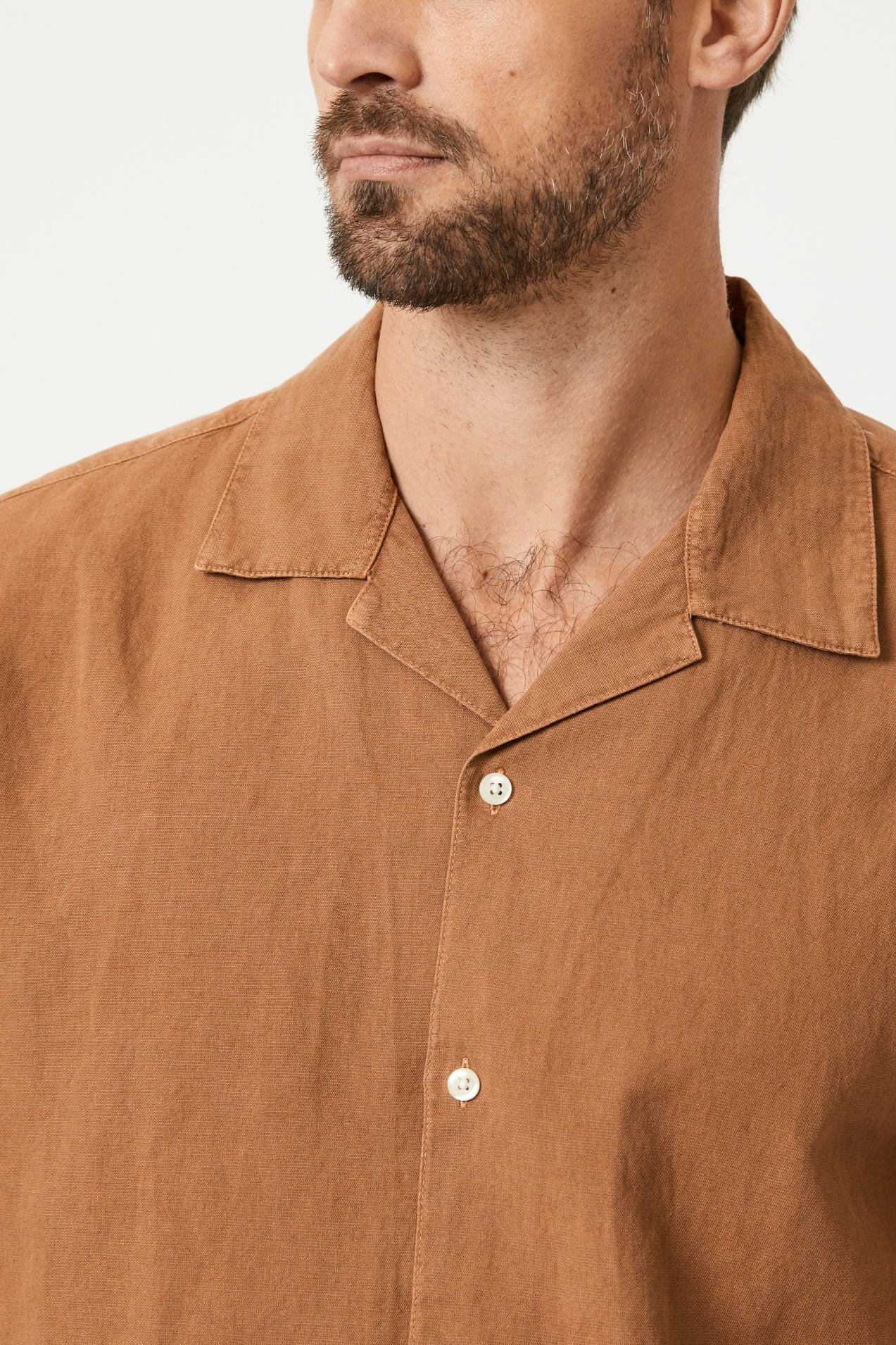 Mavi short sleeve button up shirt in toasted coconut