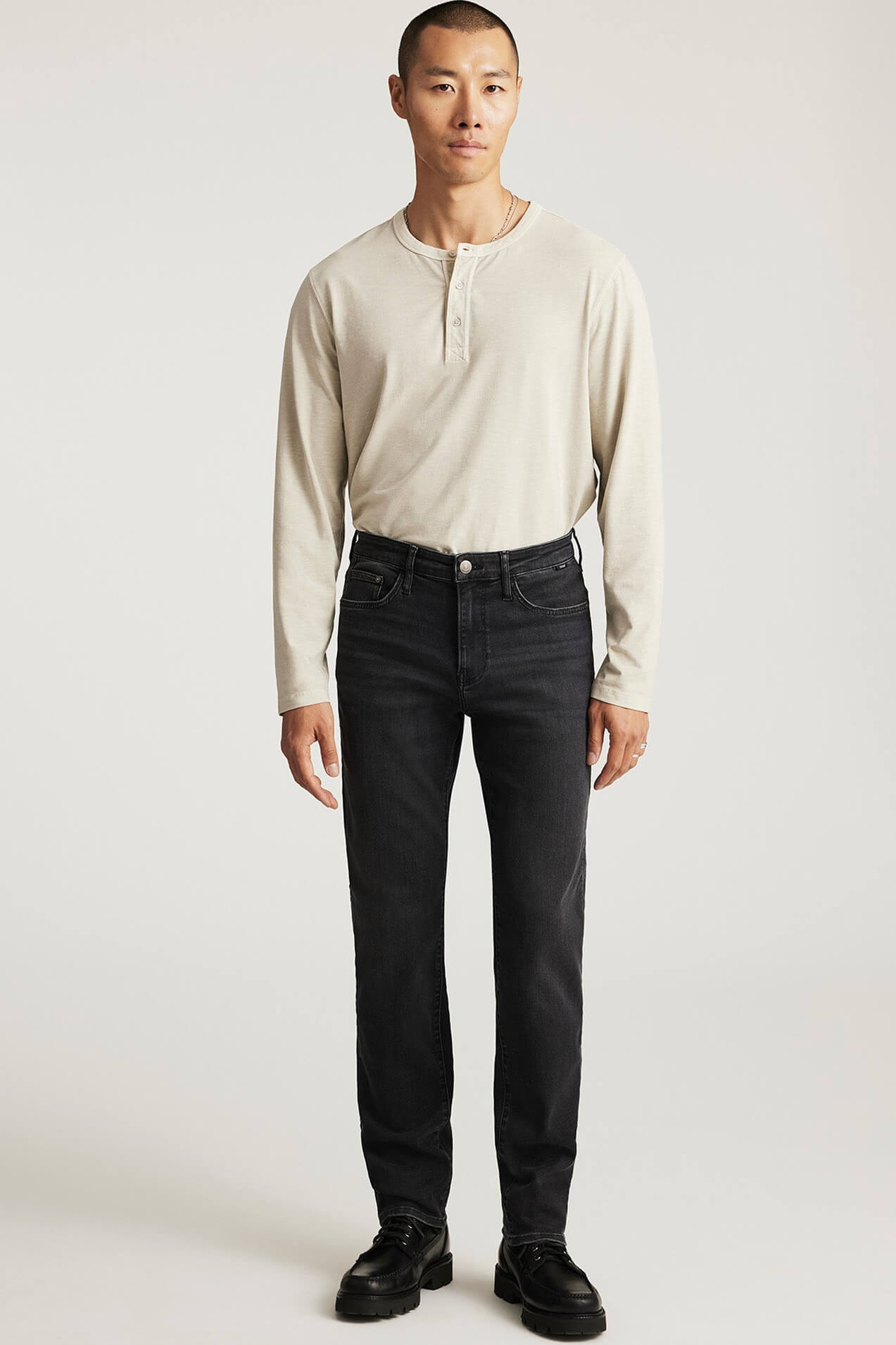 Mavi Jeans Steve Athletic Fit in dark smoke supermove