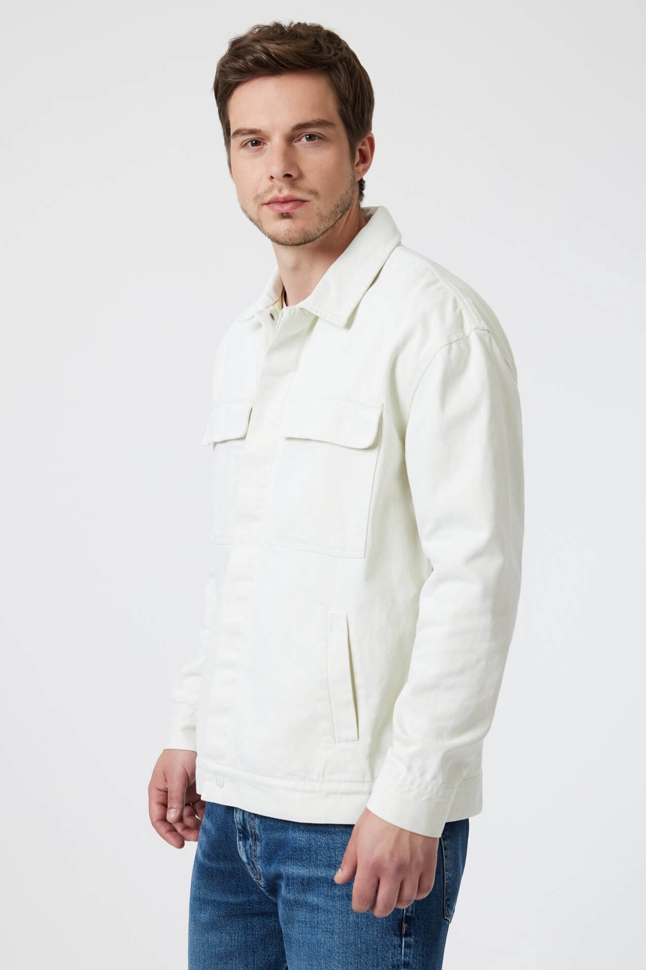 Mavi two pocket shirt in antique white