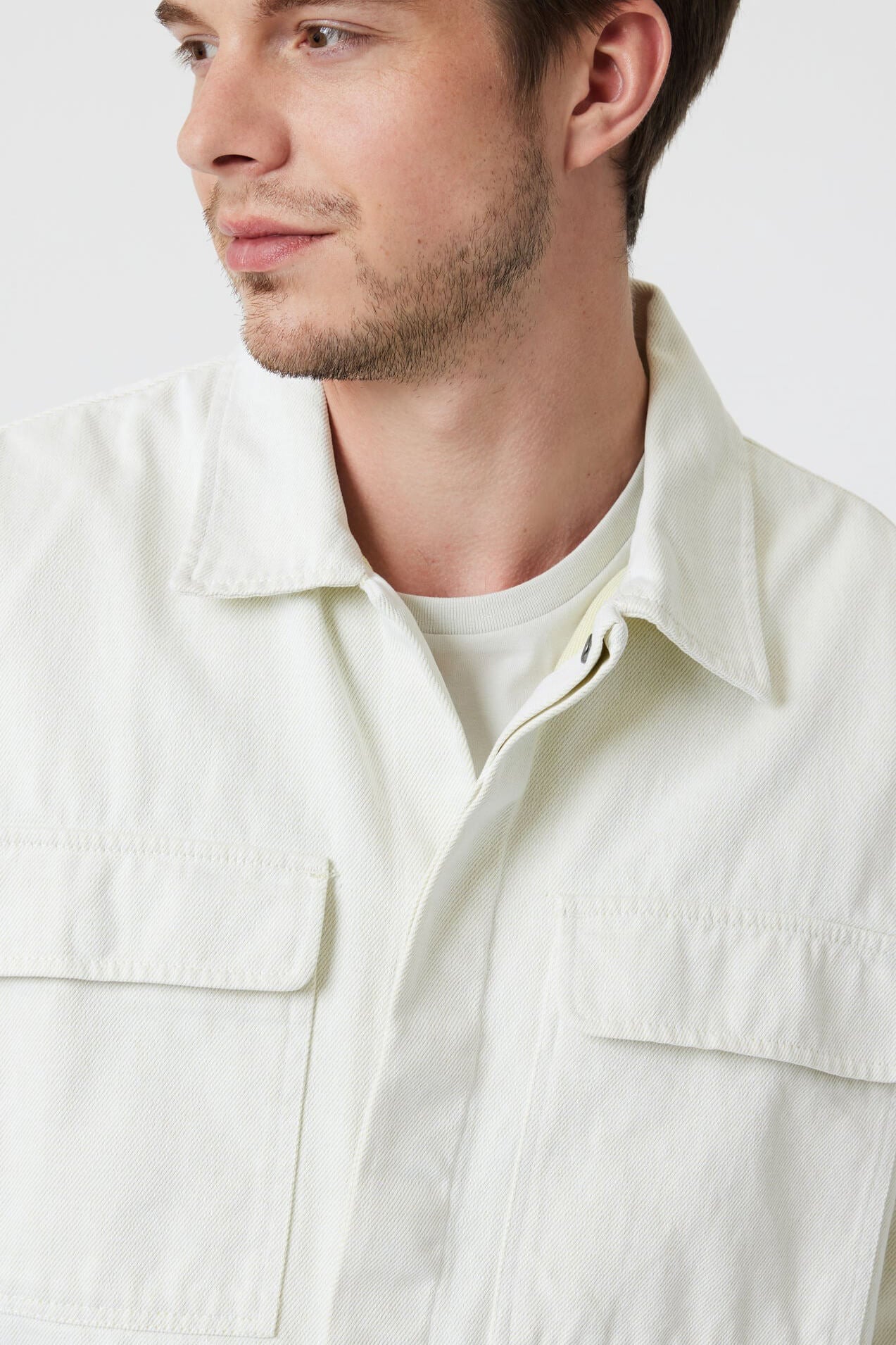 Mavi two pocket shirt in antique white