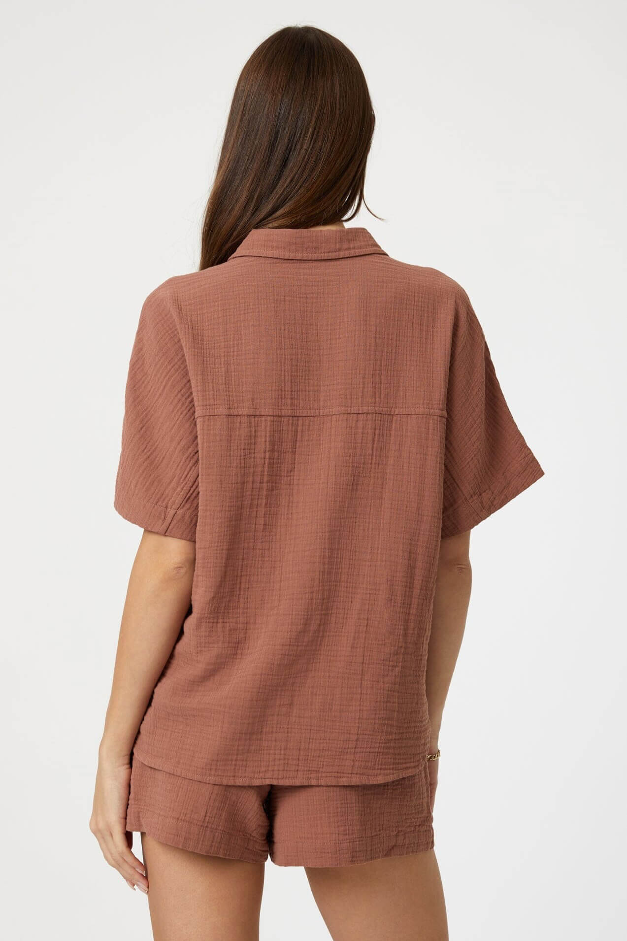 Mavi short sleeve shirt in brownie