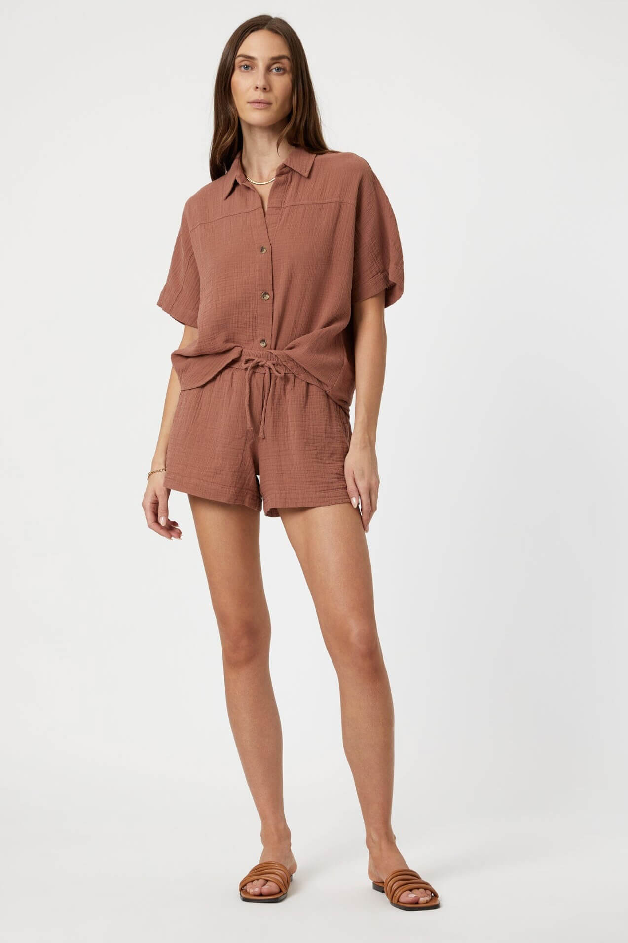 Mavi short sleeve shirt in brownie