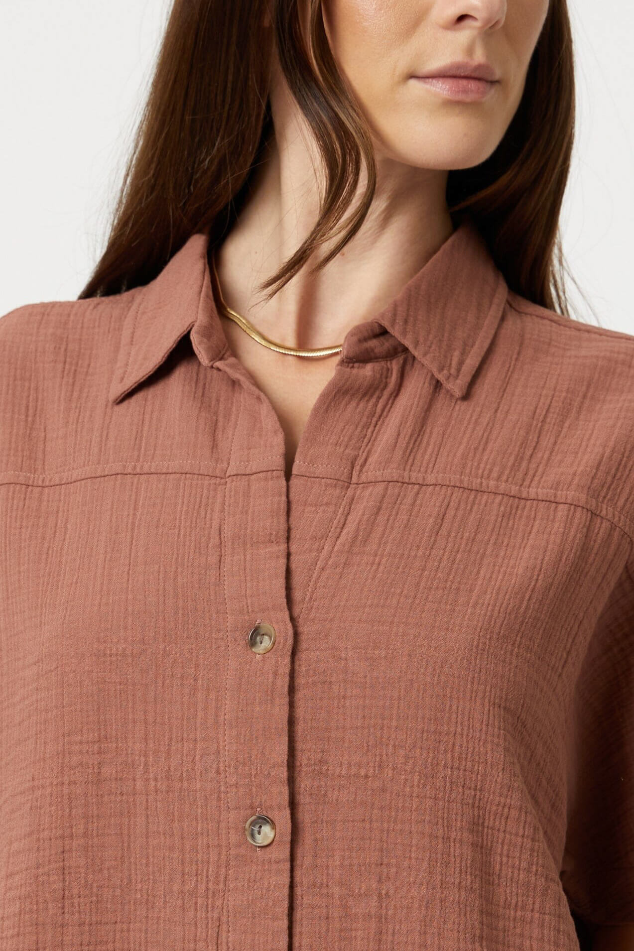 Mavi short sleeve shirt in brownie