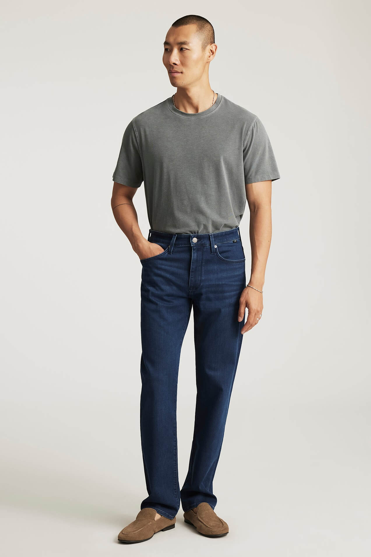 Mavi Zach Straight Leg in dark athletic