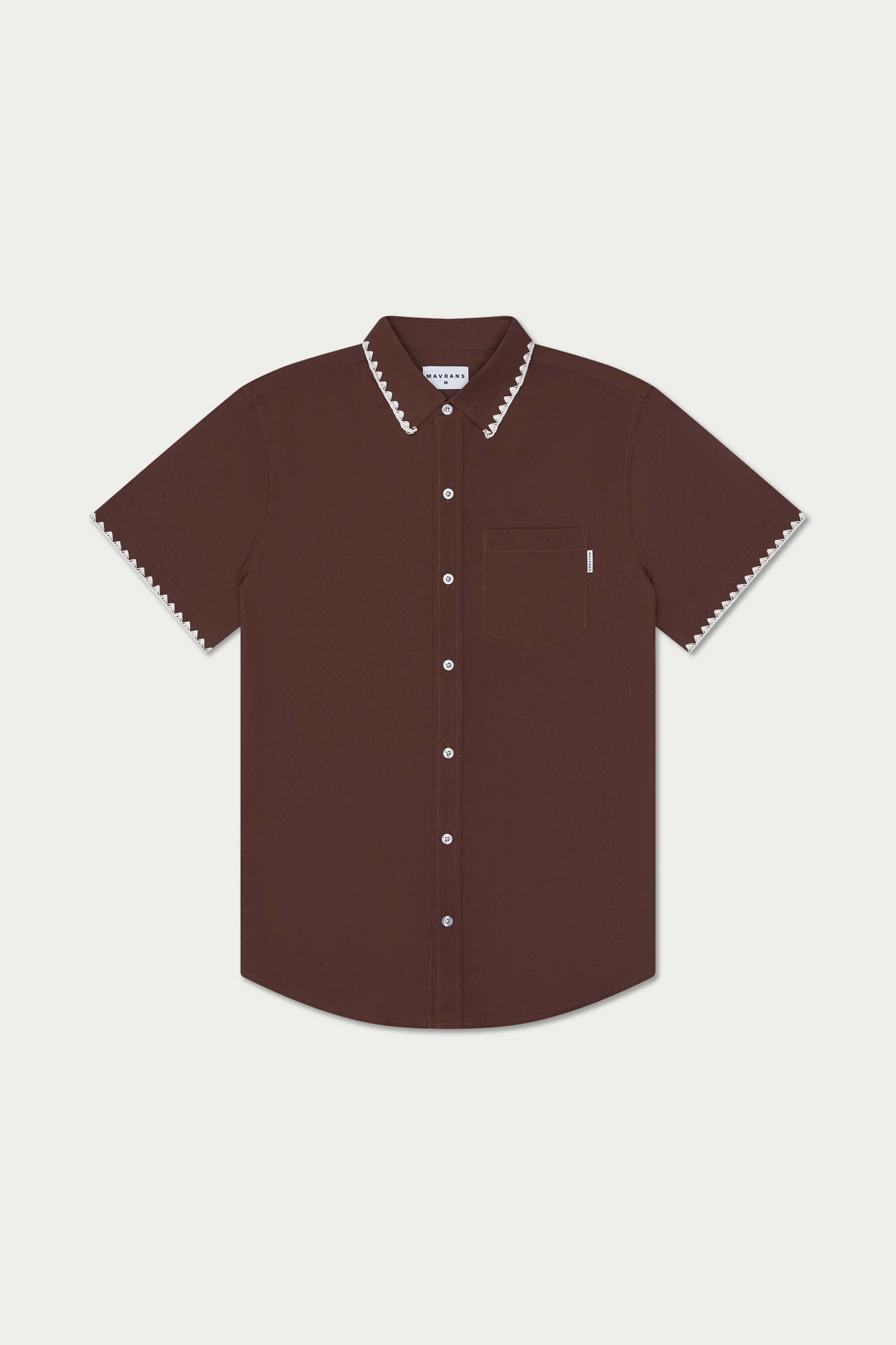Mavrans brown stitch weekend shirt