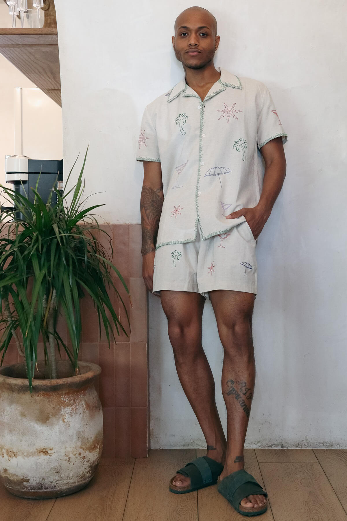 Mavrans palms linen short