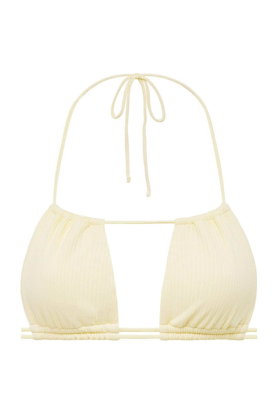 Montce Swim brasil bikini top in cream rib