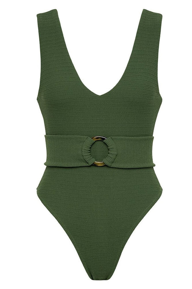 Montce Kim one piece in olive micro scrunch