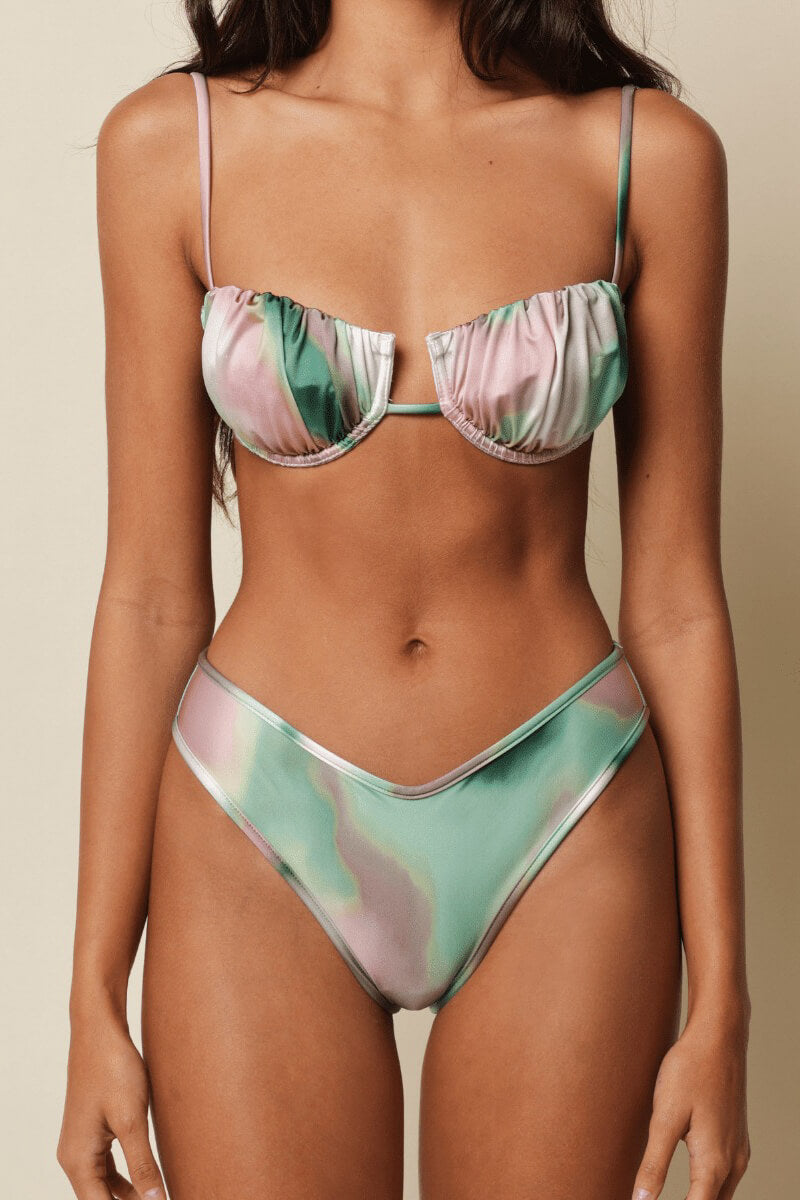 Montce Swim petal bikini top in silk dye