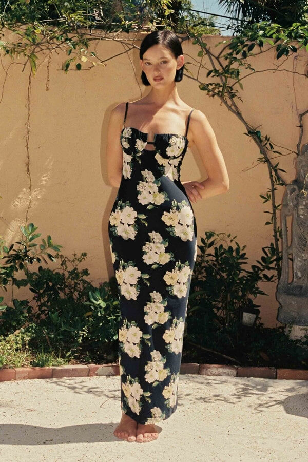 Petal Long Slip Dress