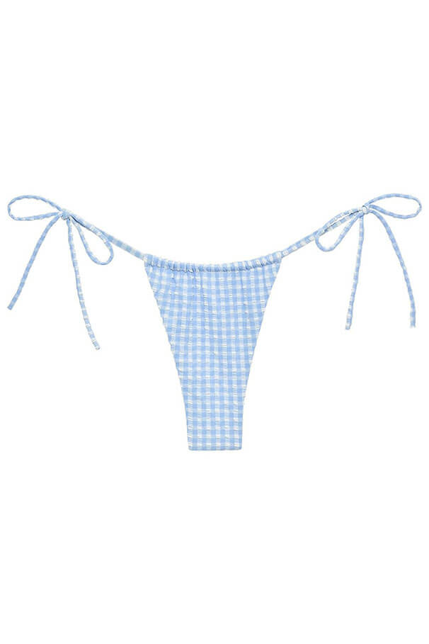 Montce Swim brasil bikini bottom in peri micro gingham