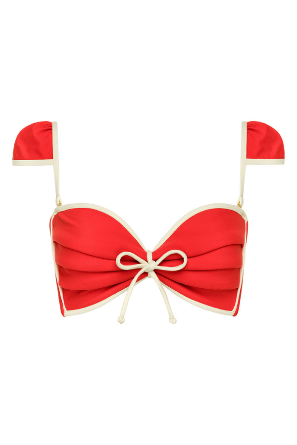 Montce swim cabana top in cherry cream