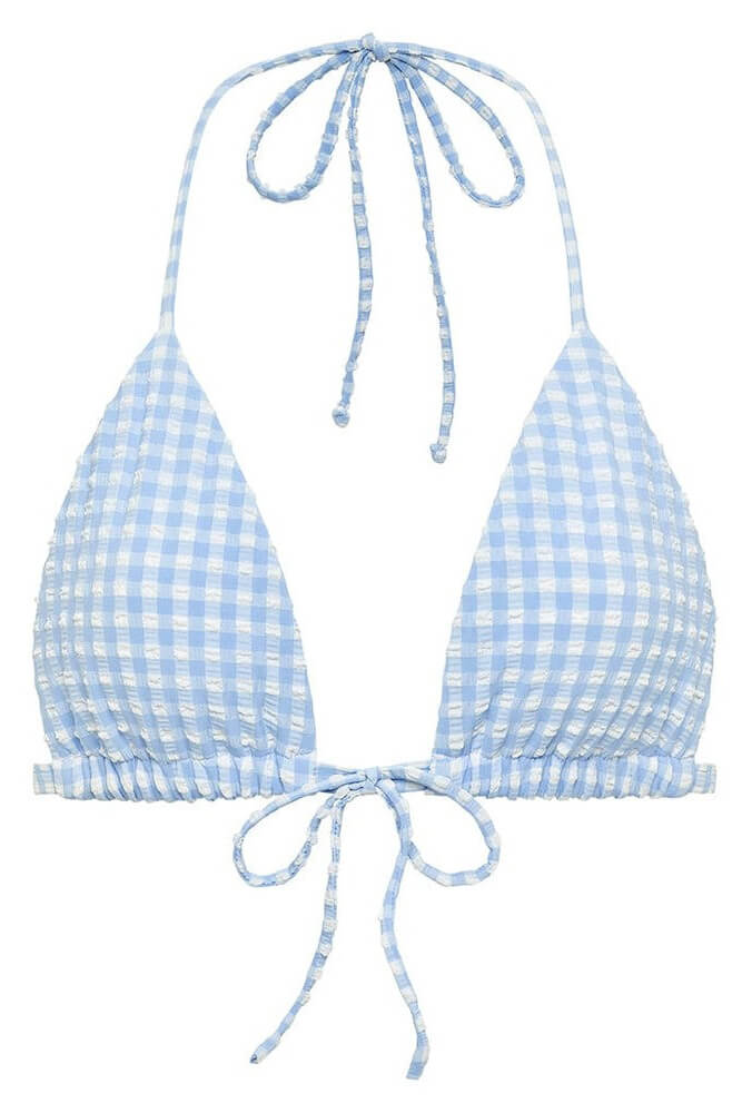 Montce Swim emma top in peri micro gingham