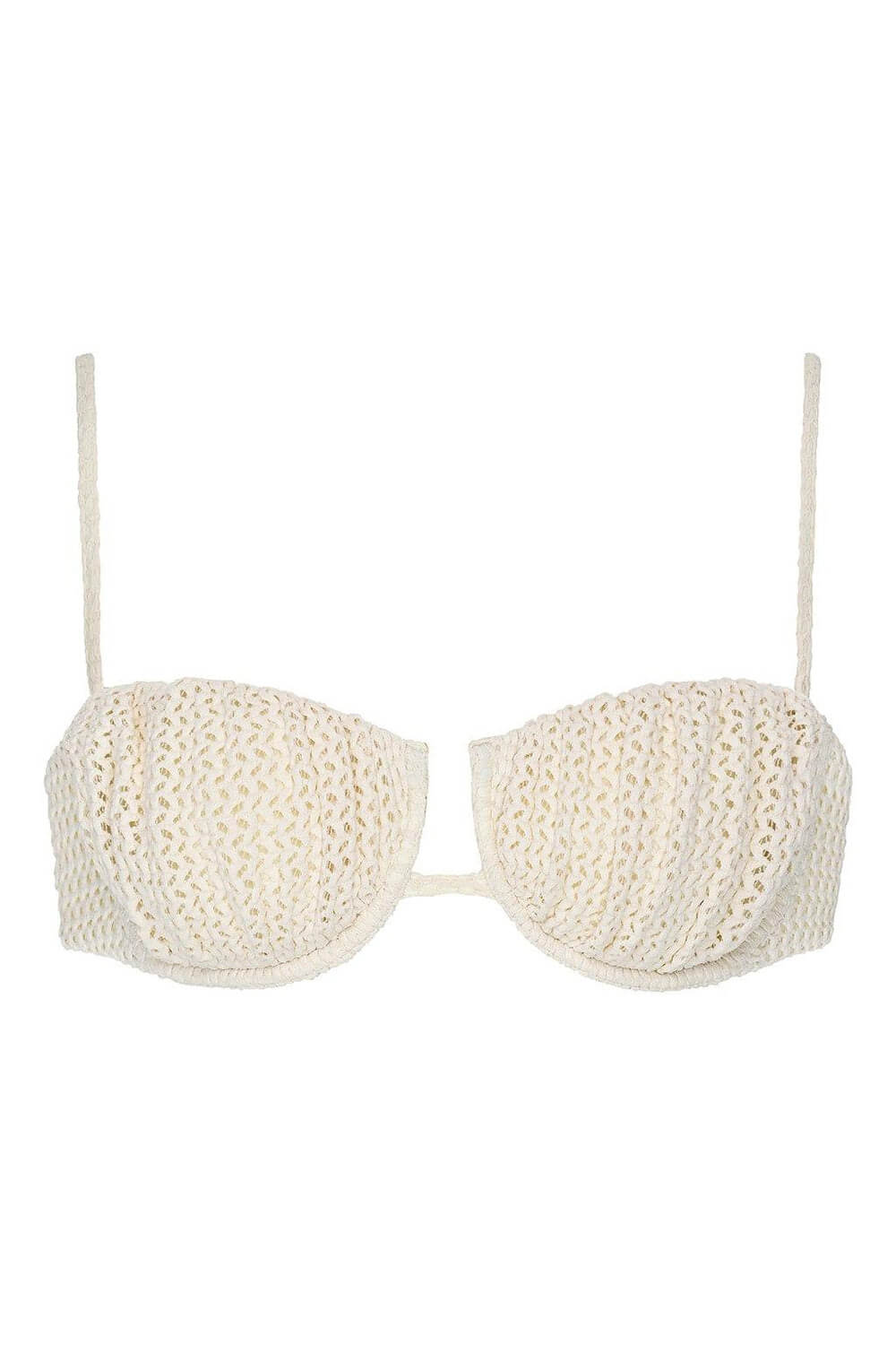 Montce Swim Petal Bikini Top in bone crochet