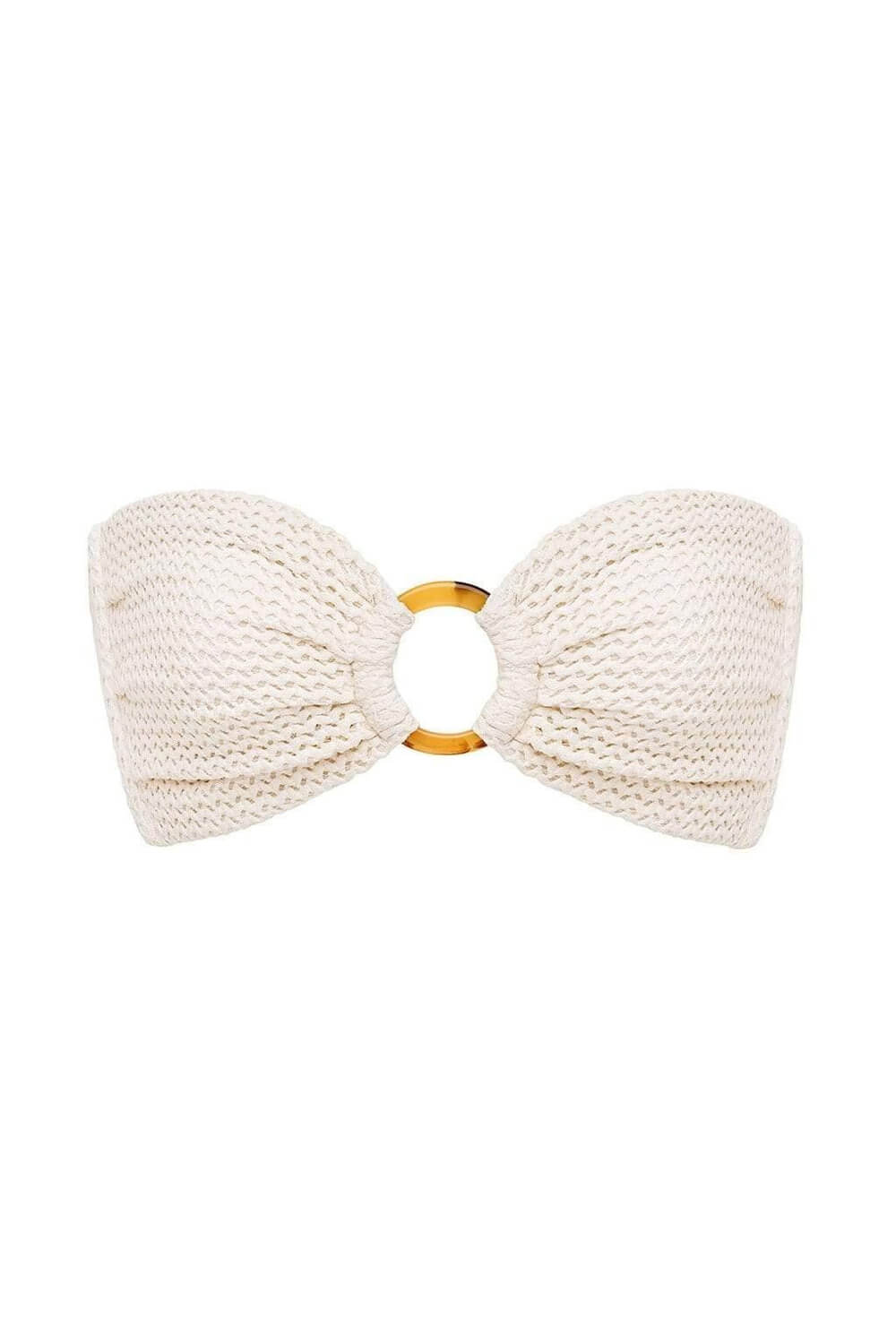 Montce Swim Tori Ties bandeau top in bone crochet