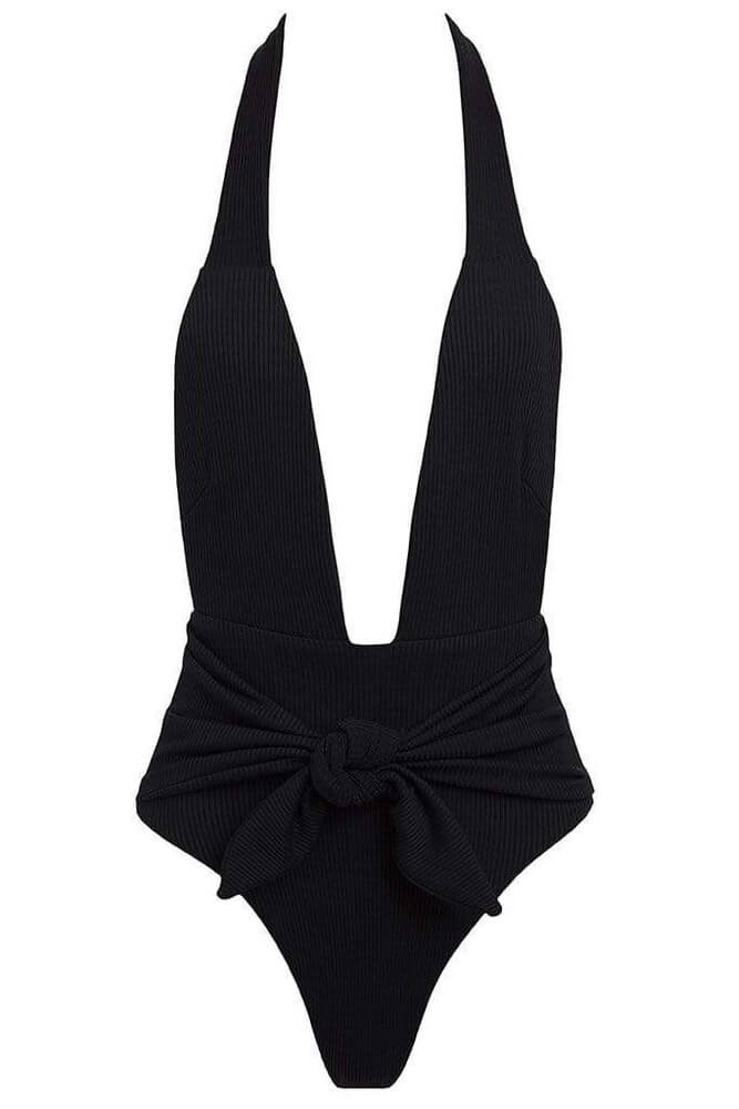 Montce tropez one piece in black rib