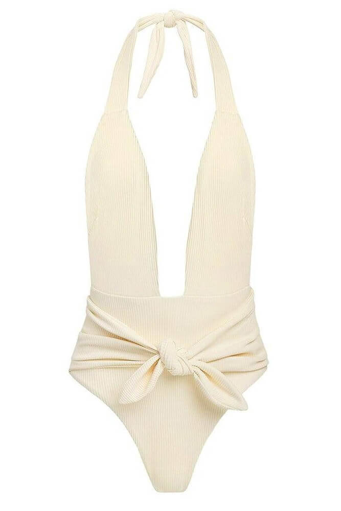 Montce tropez one piece in cream rib