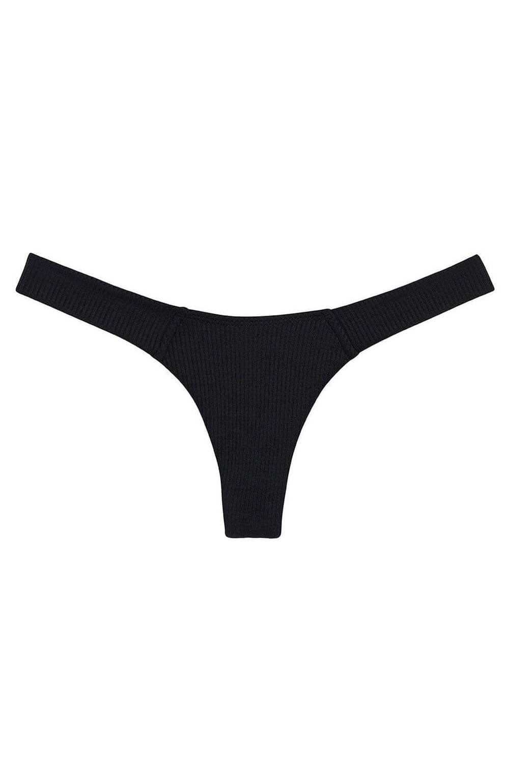 Montce uno added coverage bikini bottom in black rib