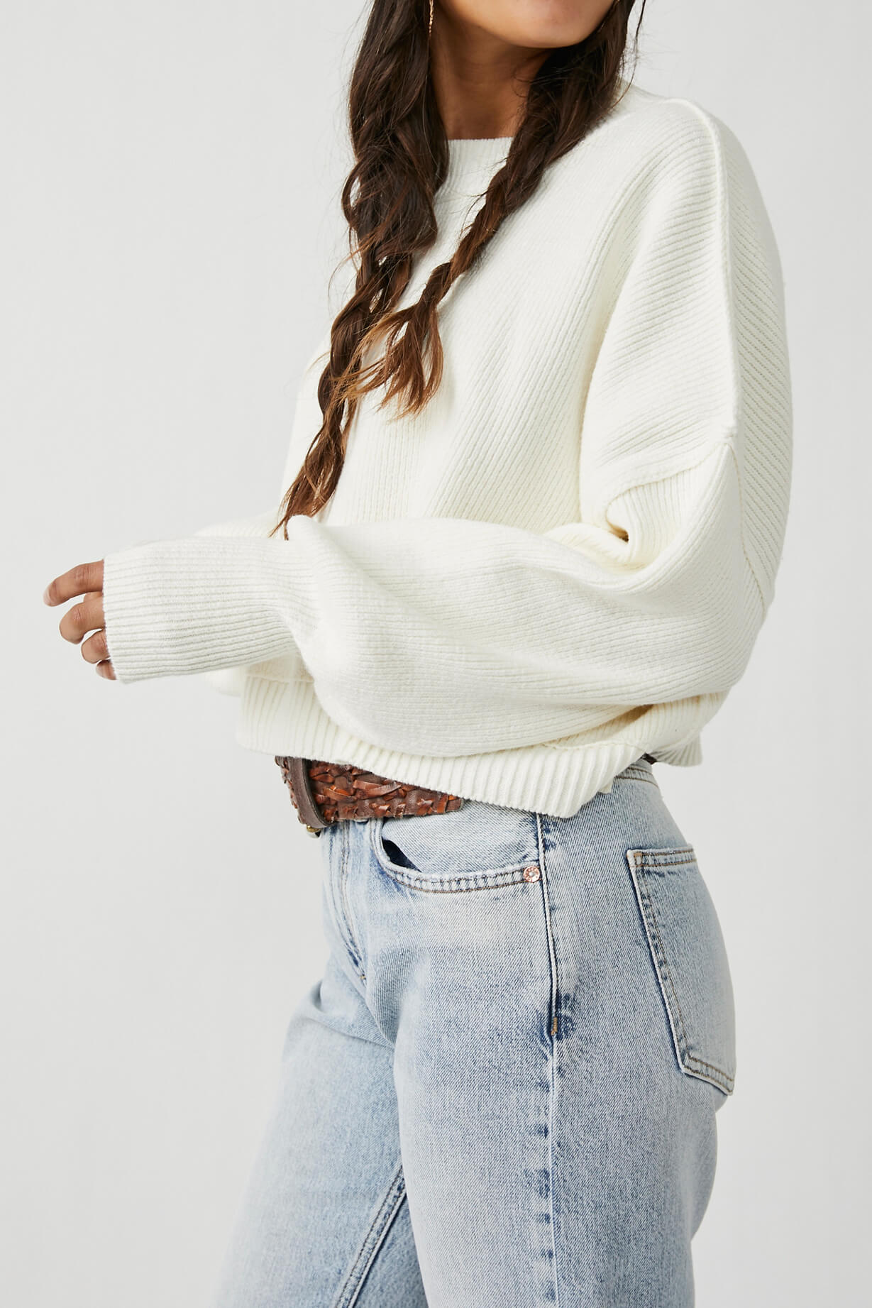 Easy Street Crop Pullover white moonglow
