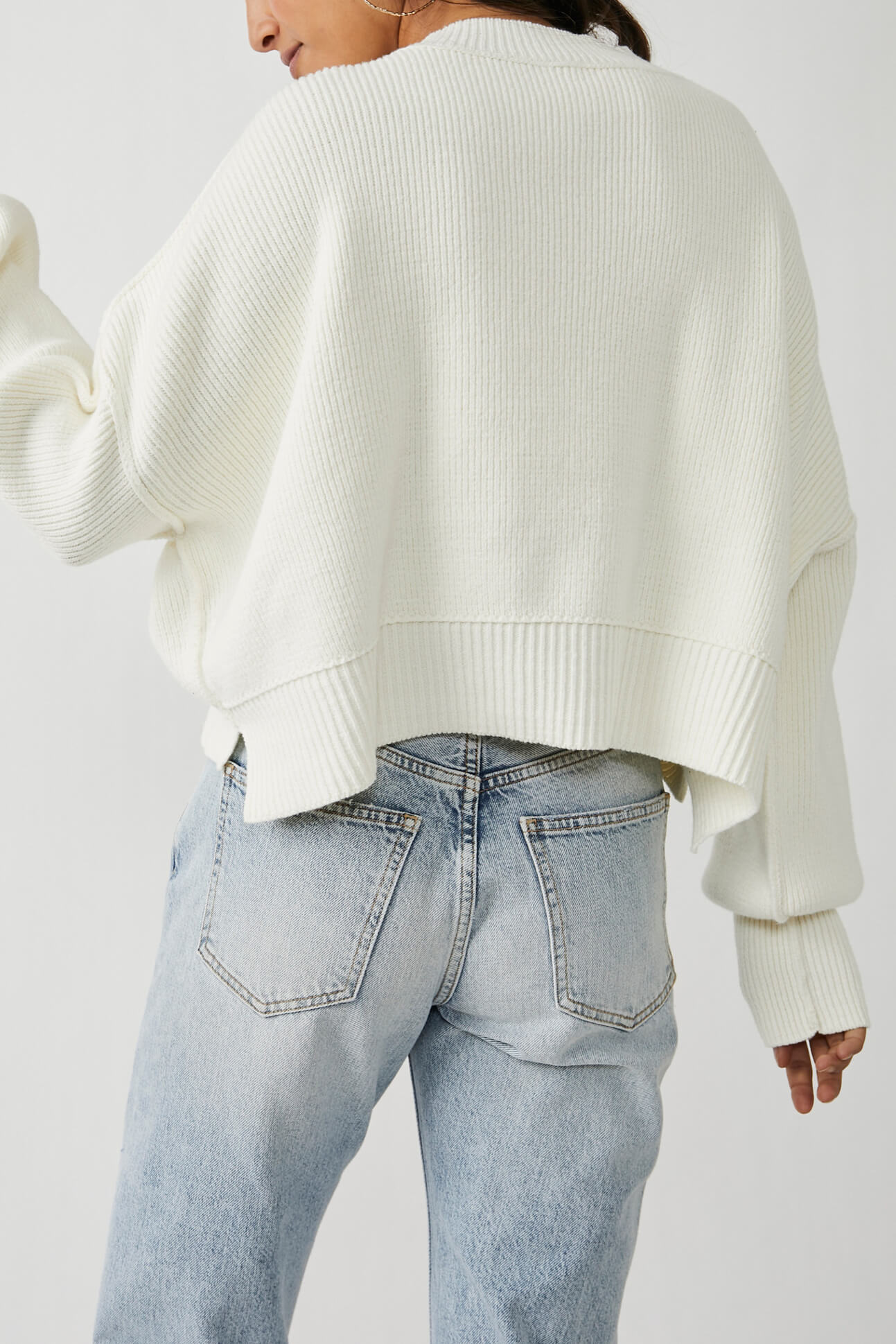 white pullover free people sweater
