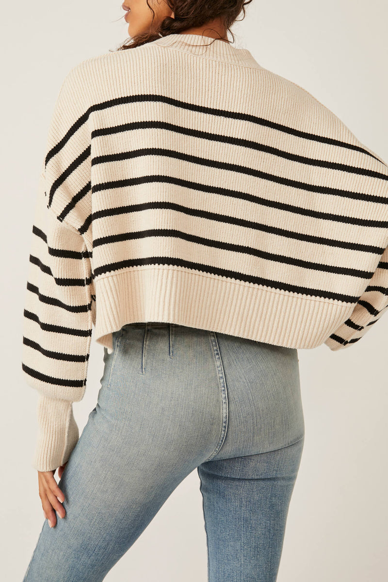 cropped pullover sweater stripe
