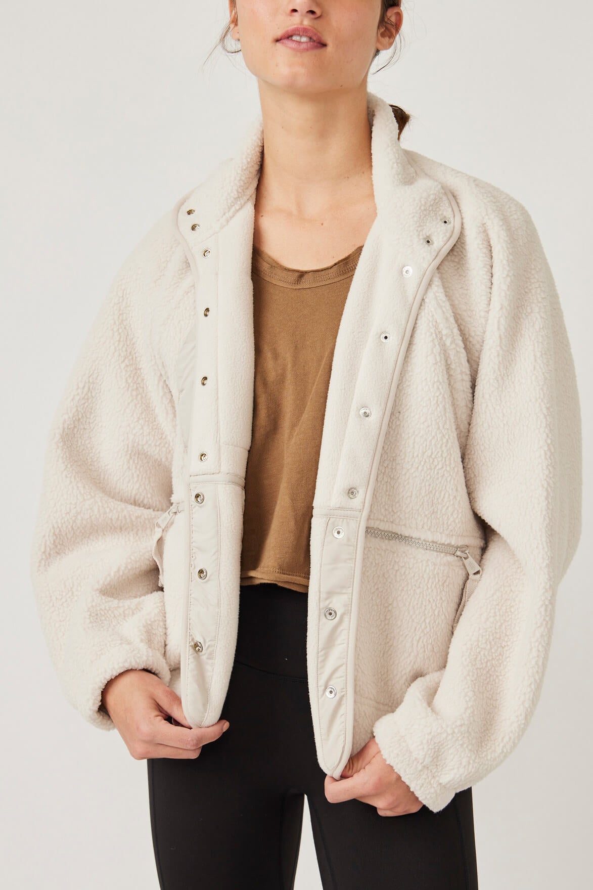 Free People James Flannel Cropped Jacket - Women's Coats/Jackets in Cream  Combo