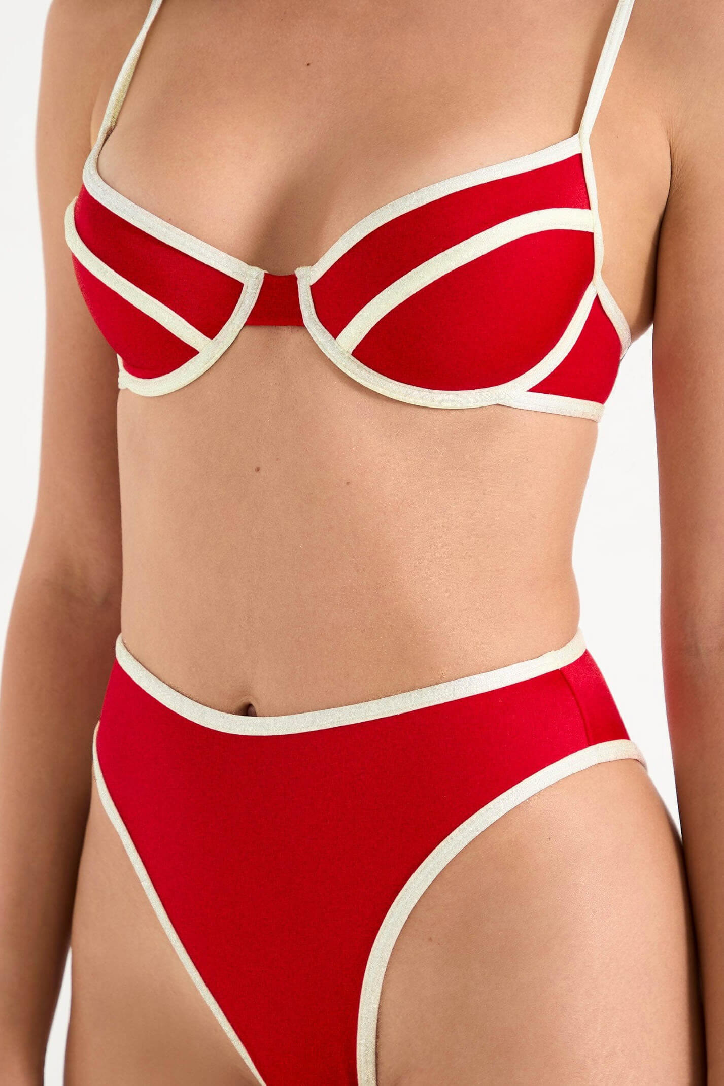 ONEONE Swim Margot top in scarlet